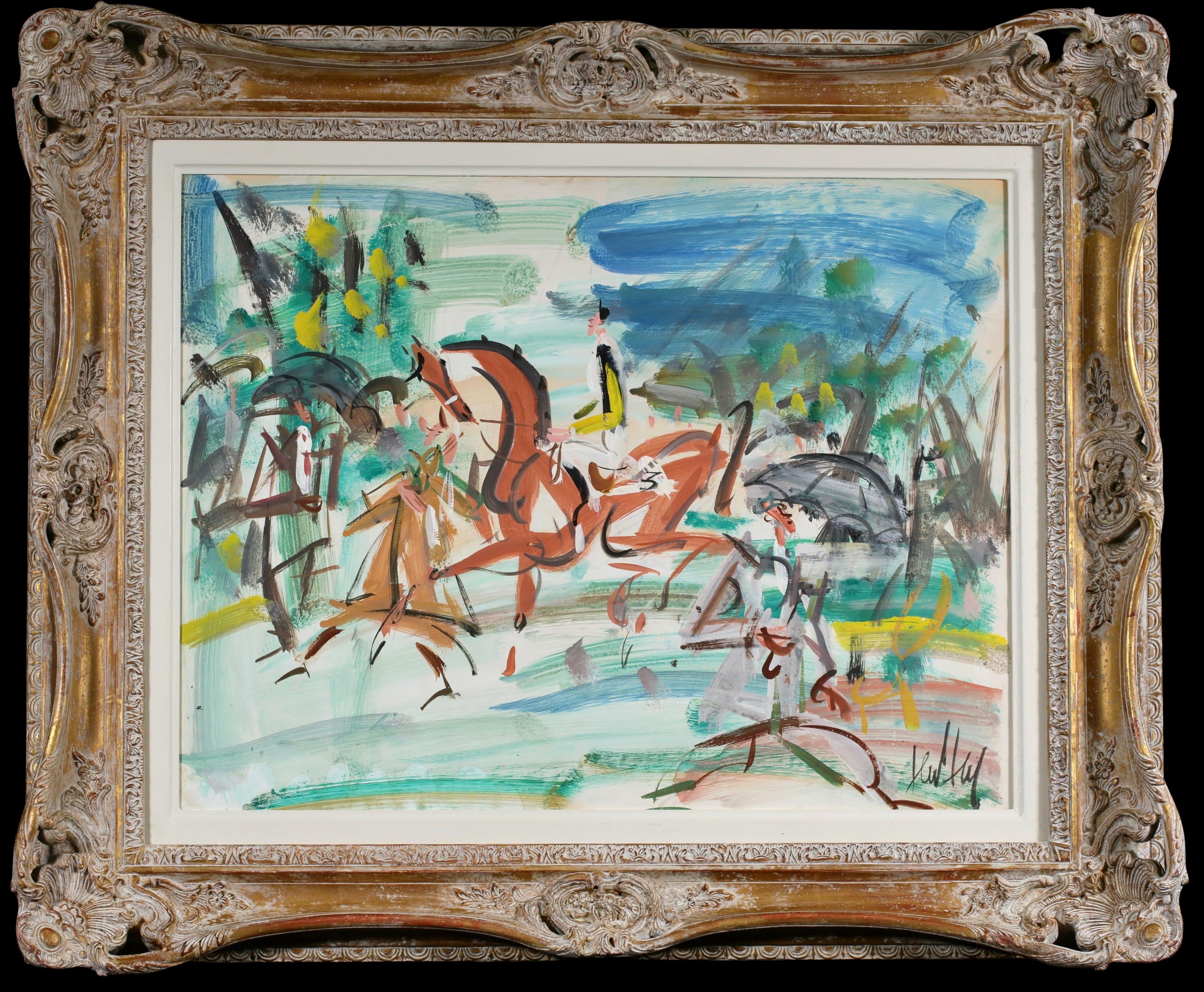 Les Jockeys – Expressionistische Tier- und Figurenmalerei von Gen Paul