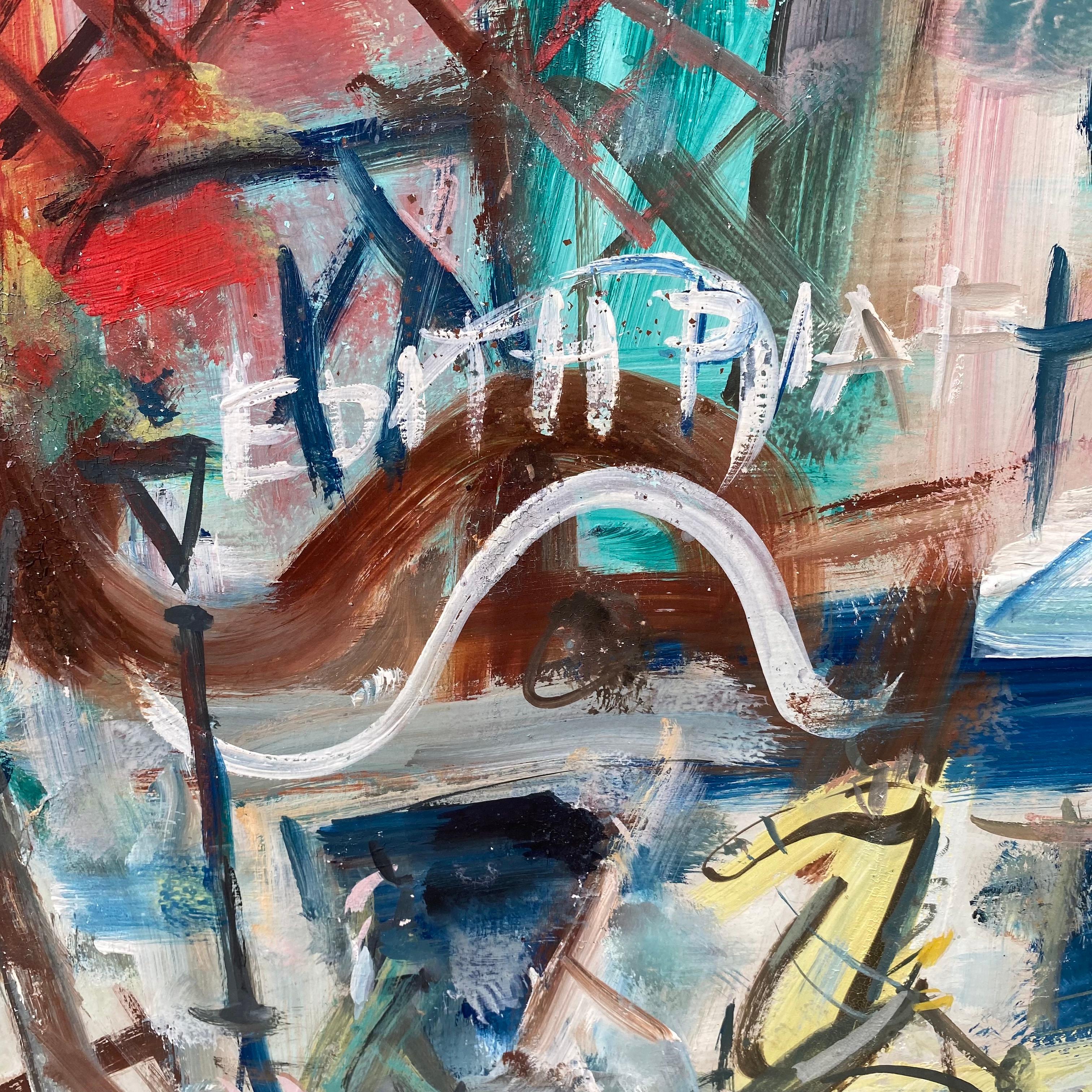 'Moulin Rouge' Abstract Paris street scene with horse and Edith Piaf music For Sale 1