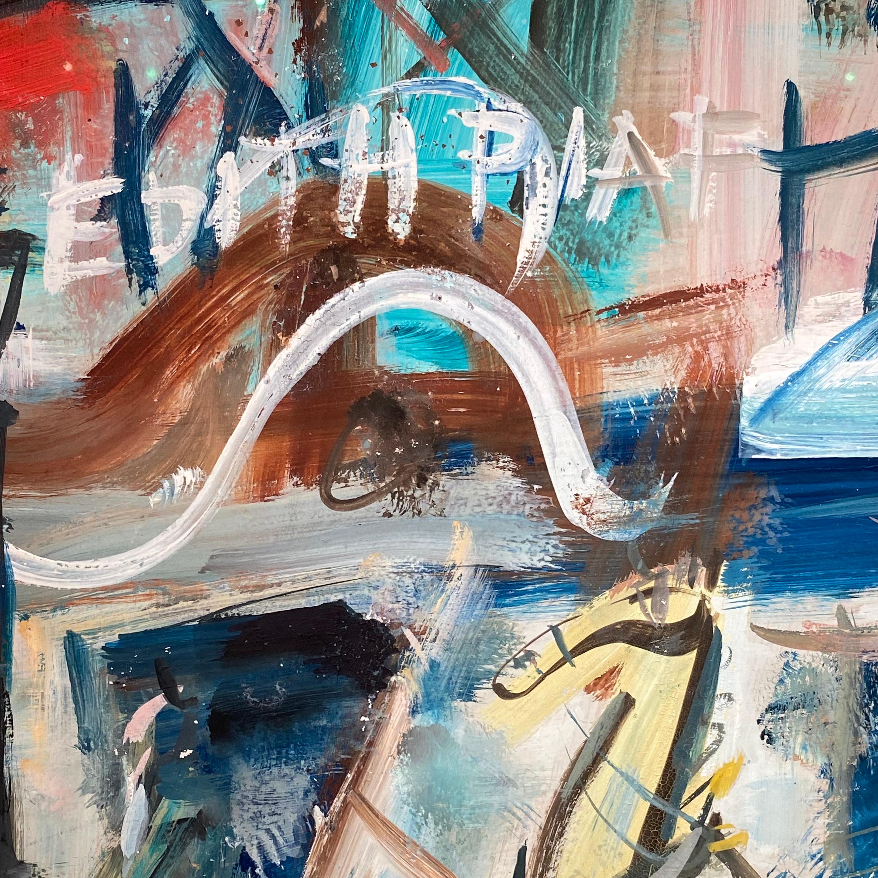Moulin Rouge Paris Abstrakte Straßenszene Malerei, Figuren, Pferde, Raoul Dufy (Abstrakter Impressionismus), Painting, von GEN PAUL