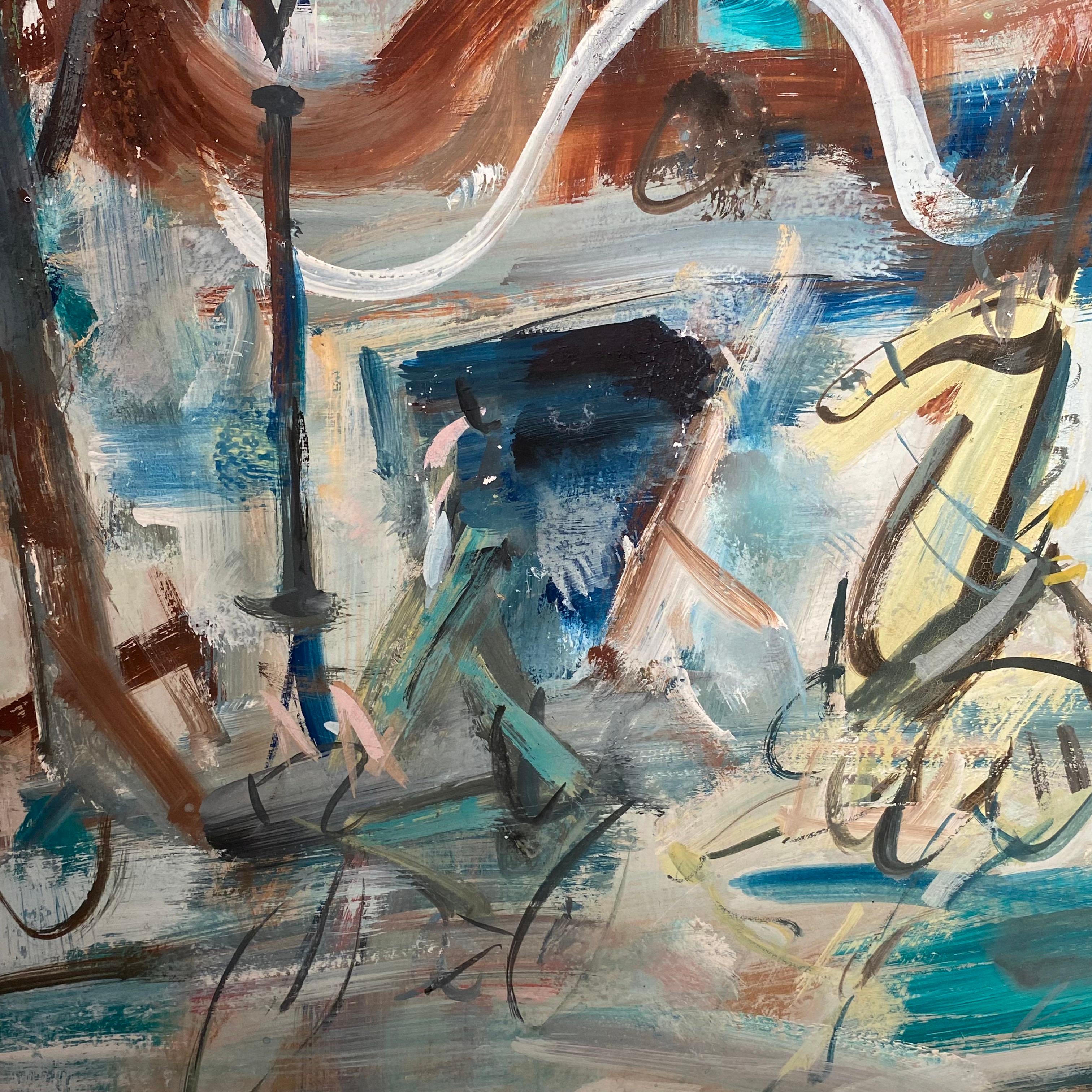 Moulin Rouge Paris Abstrakte Straßenszene Malerei, Figuren, Pferde, Raoul Dufy im Angebot 3