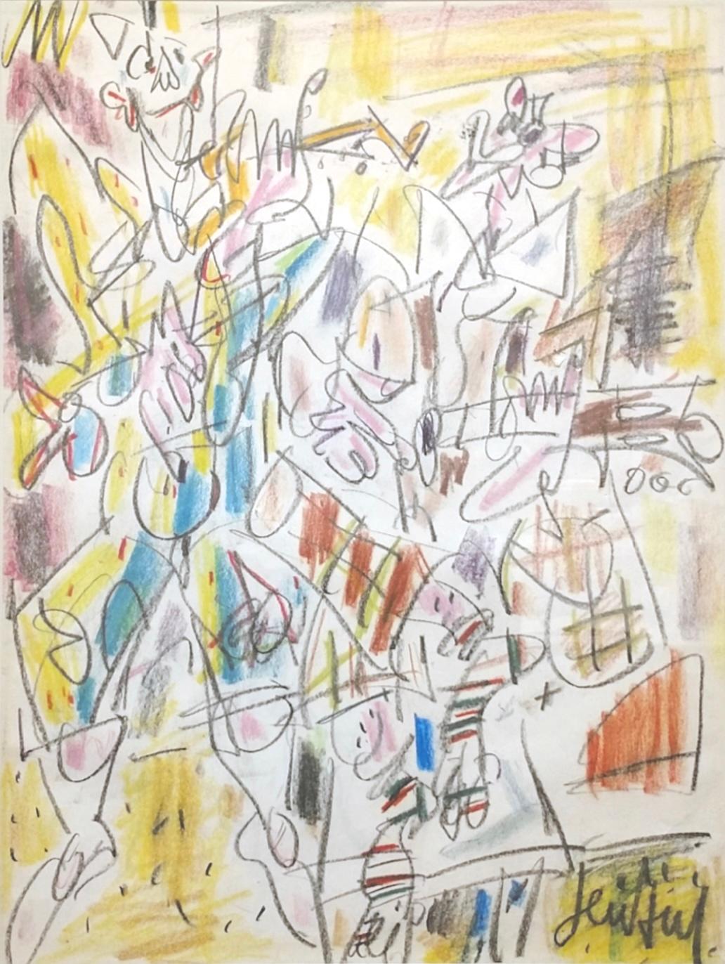 GEN PAUL Abstract Painting – Musikalische Clowns (Les Musiciens)