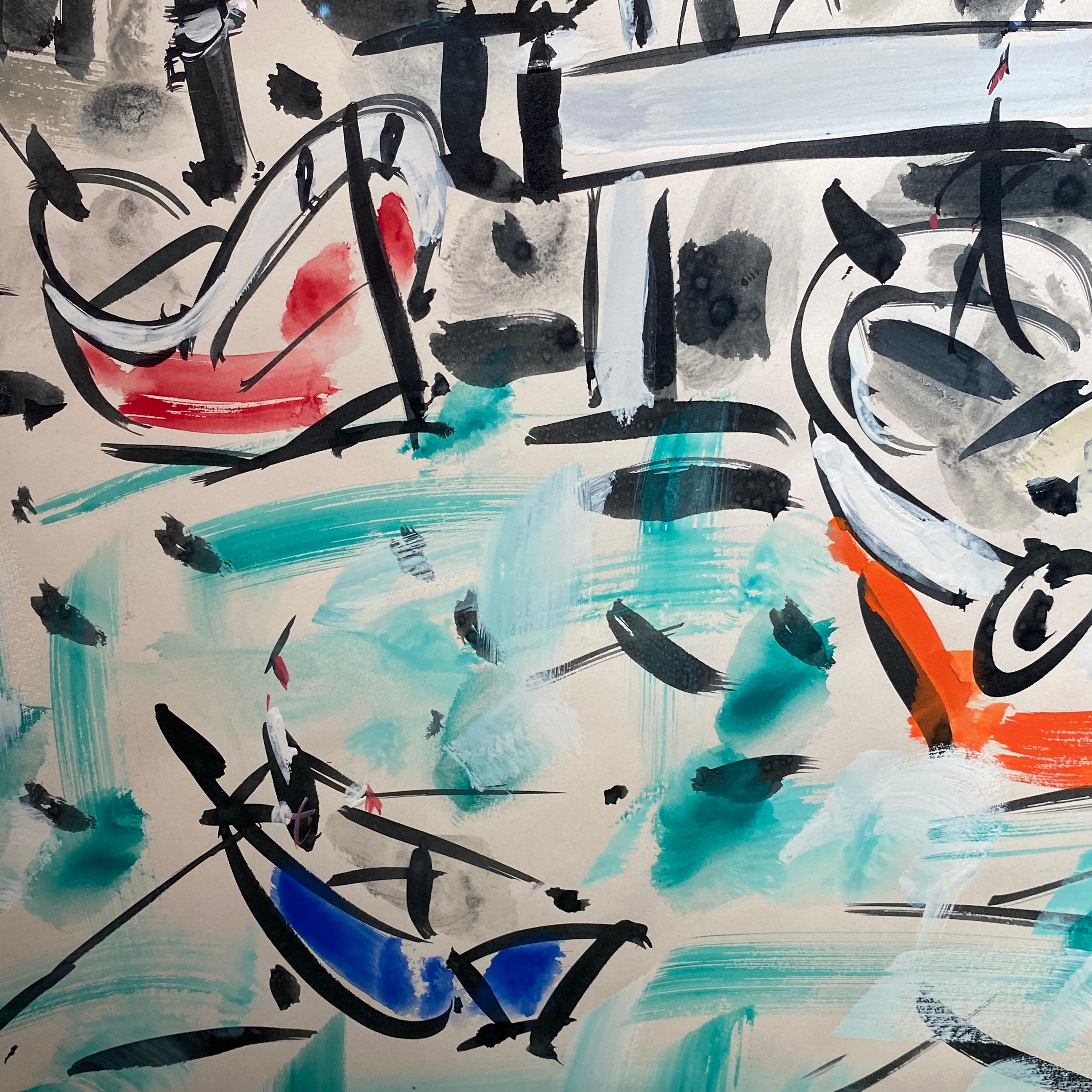Der Hafen Abstrakt Fauvist Buntes Gemälde von Boot, Wasser. Raoul Dufy (Abstrakter Impressionismus), Painting, von GEN PAUL