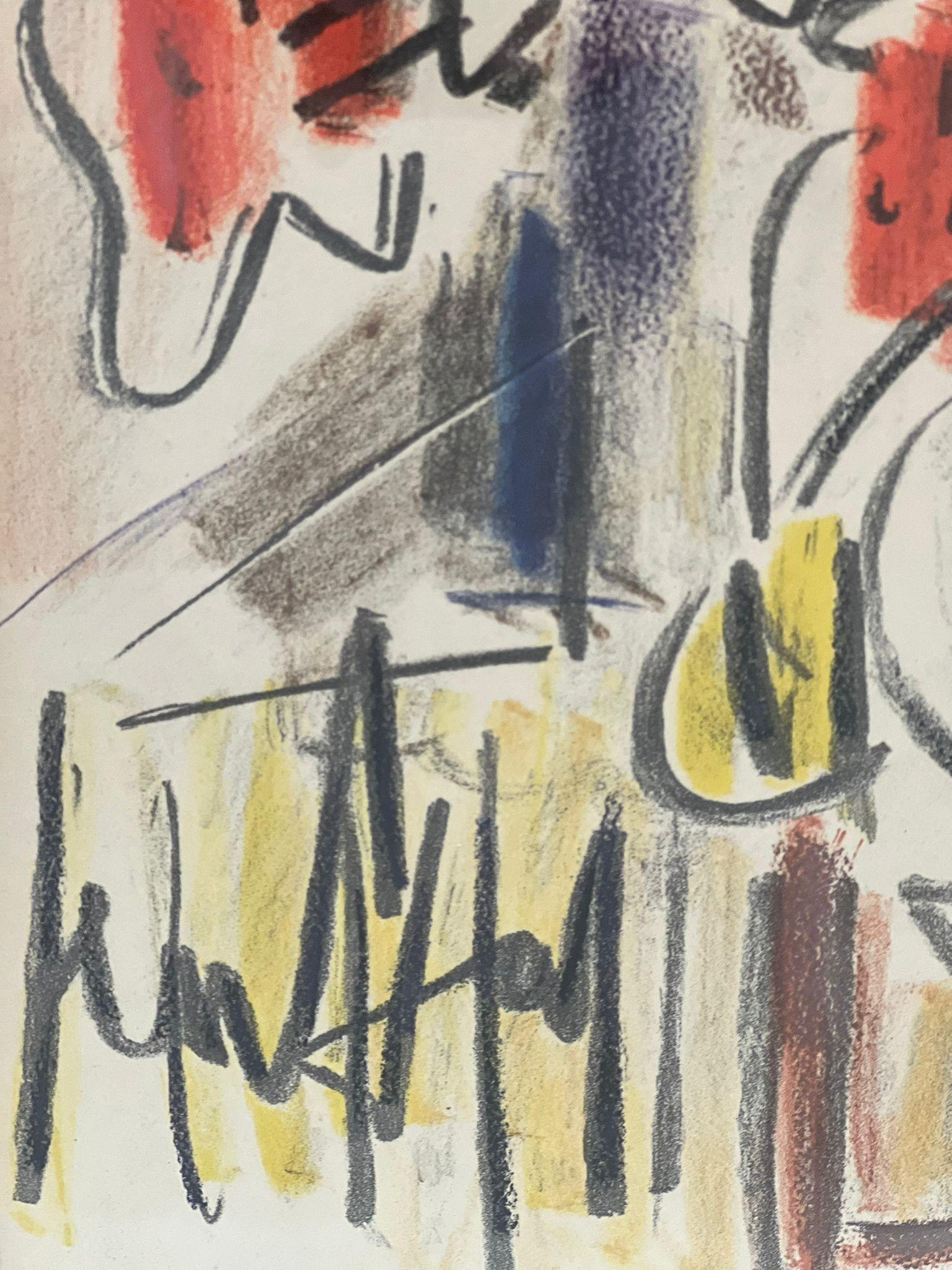 Pastell 
Vom Künstler mit Bleistift handsigniert
41,00 cm. x 30,00 cm.  16,14 Zoll x 11,81 Zoll (Rahmen)
Gerahmte Kunstwerke

In dieser Pastellkomposition widmet sich Gen Paul einem seiner Lieblingsthemen: den Musikern. Seine Anziehungskraft für die