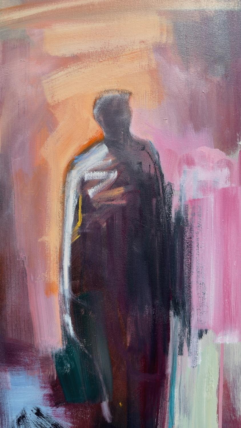 Dualità, Pittura ad olio astratta - Abstract Painting Grigio di Gena Brodie Robbins