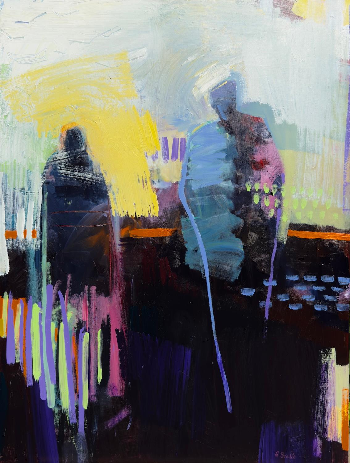 Figurative Painting Gena Brodie Robbins - Lâcher prise, peinture abstraite