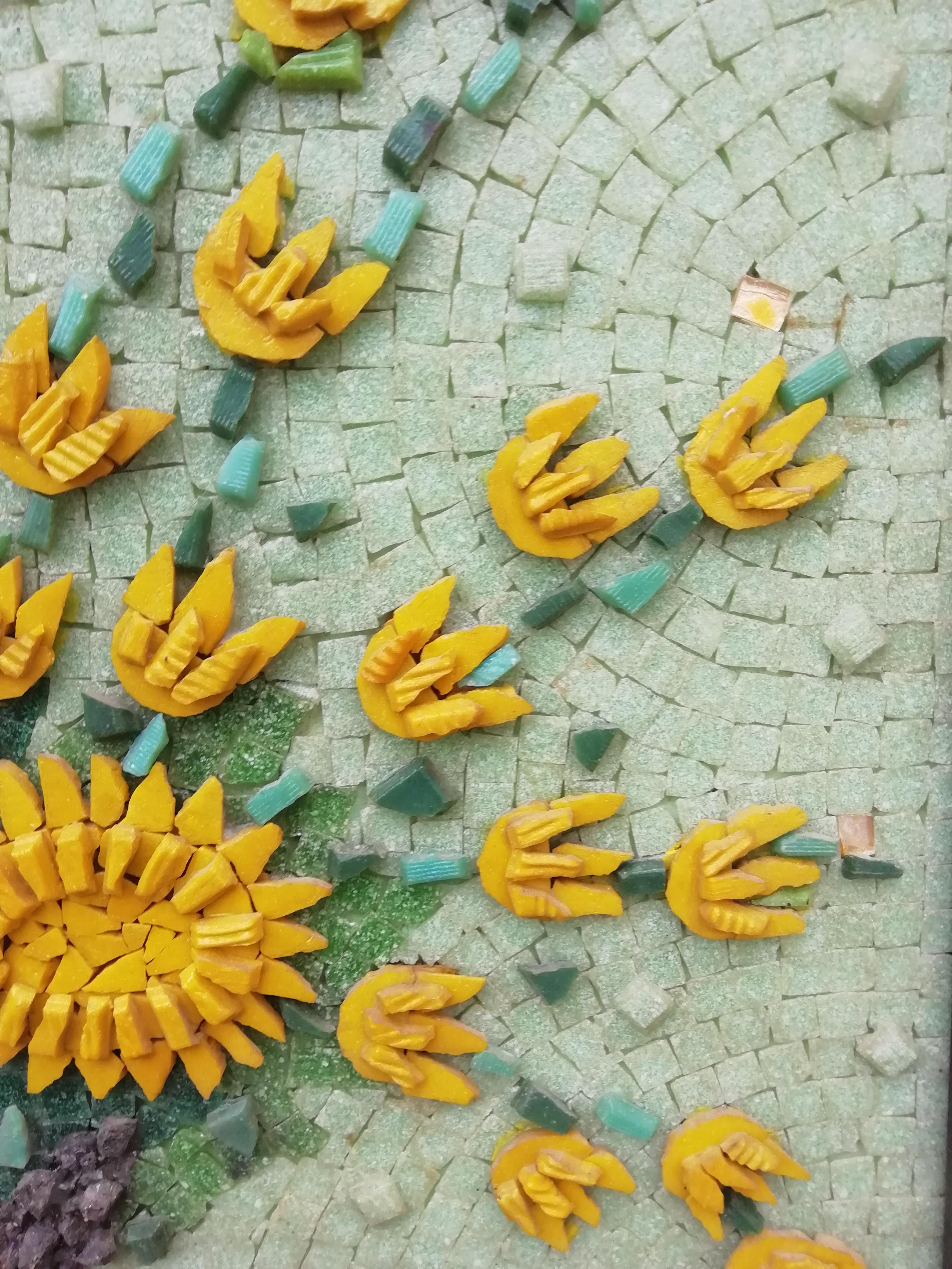 Mid-20th Century Genaro Alvarez Mexican Mid-Century Modern Floral Still Life Mosaic
