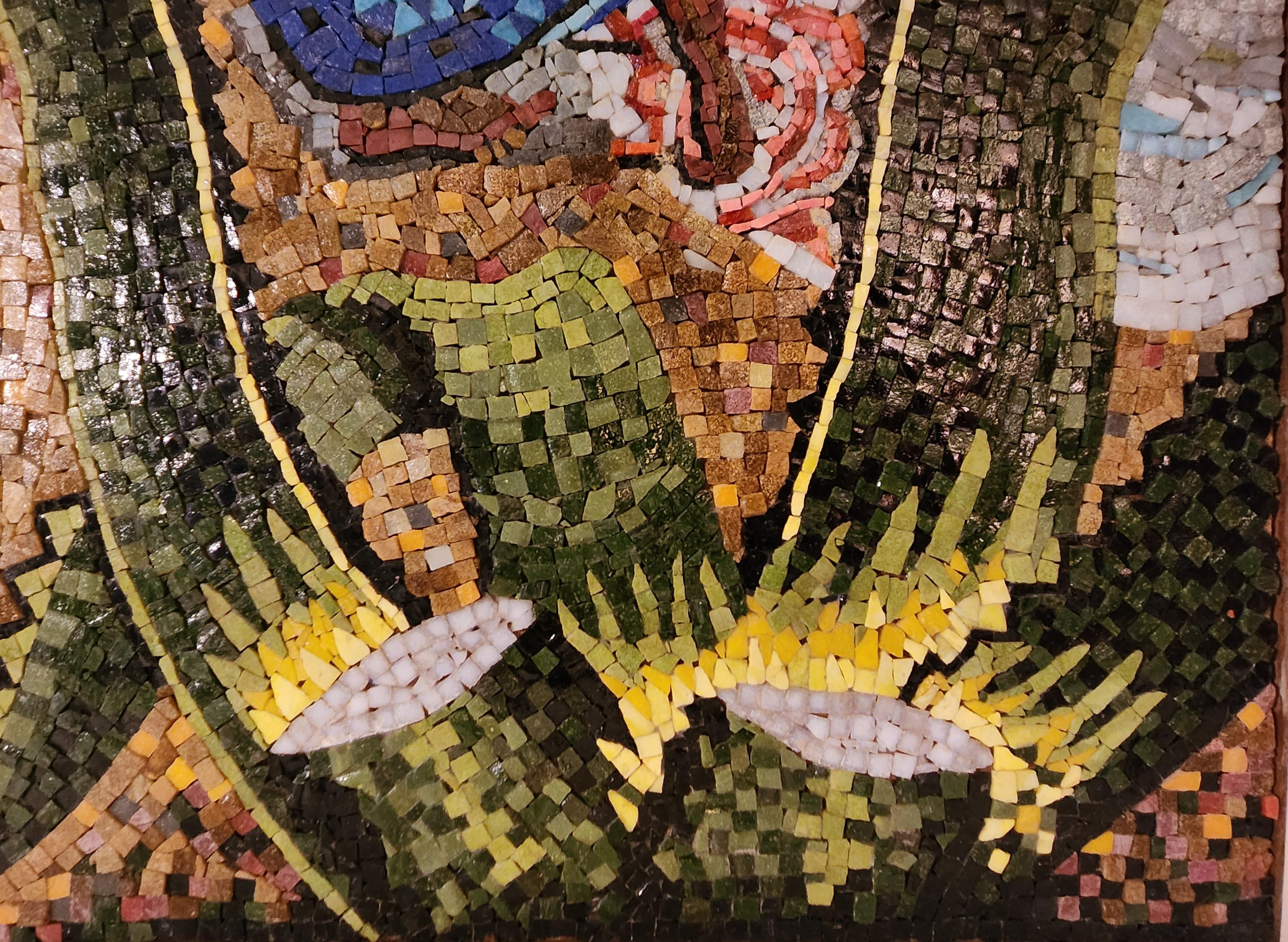 Mid-Century Modern Genaro Alvarez Mosaic Panel Agave Landscape Clothes Washers Mexico, circa 1955  For Sale