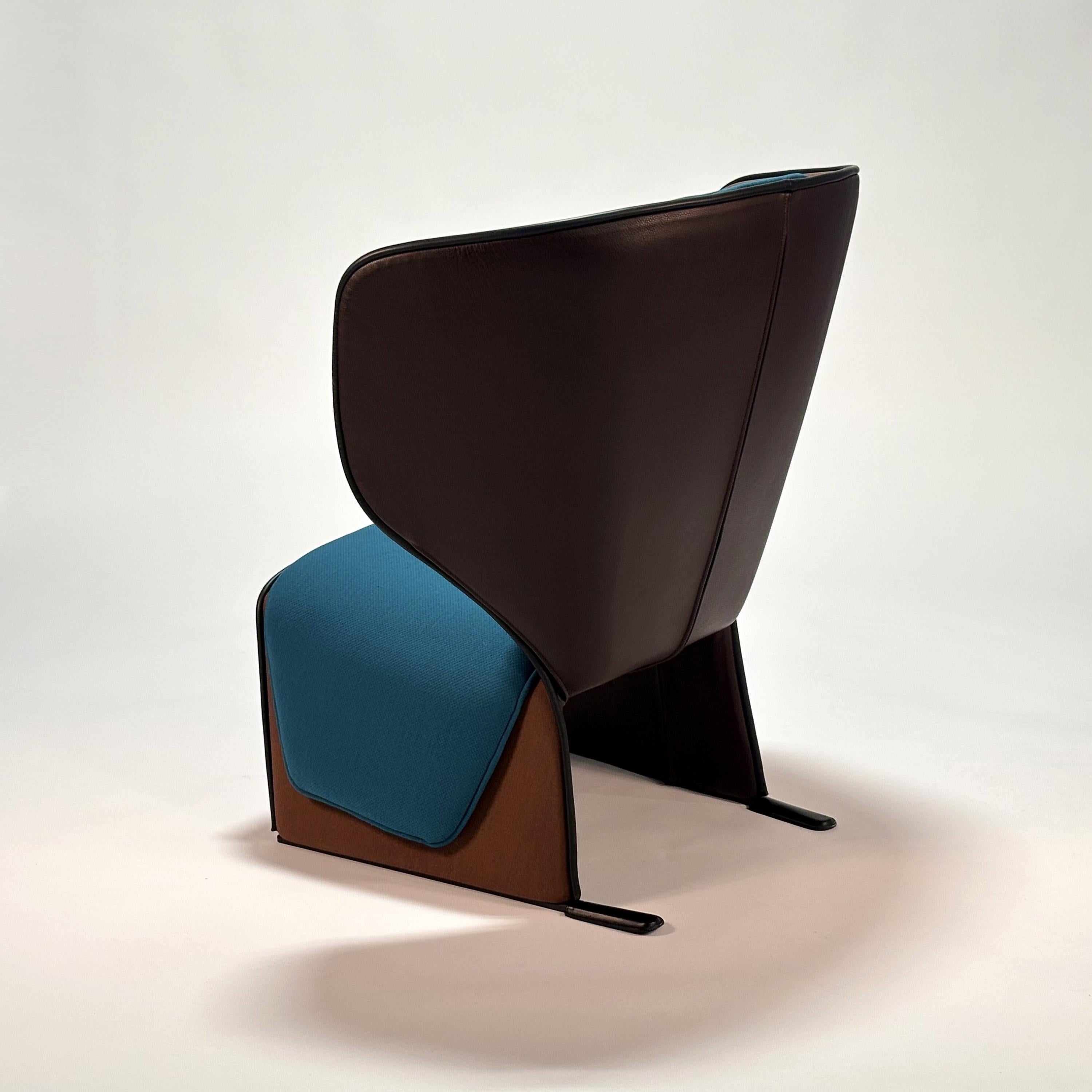 Steel Gender Armchair & Footrest by Patricia Urquiola For Sale