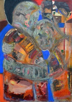 Quadro astratto contemporaneo a tecnica mista Passages #3 di Gene Barbe (2022)