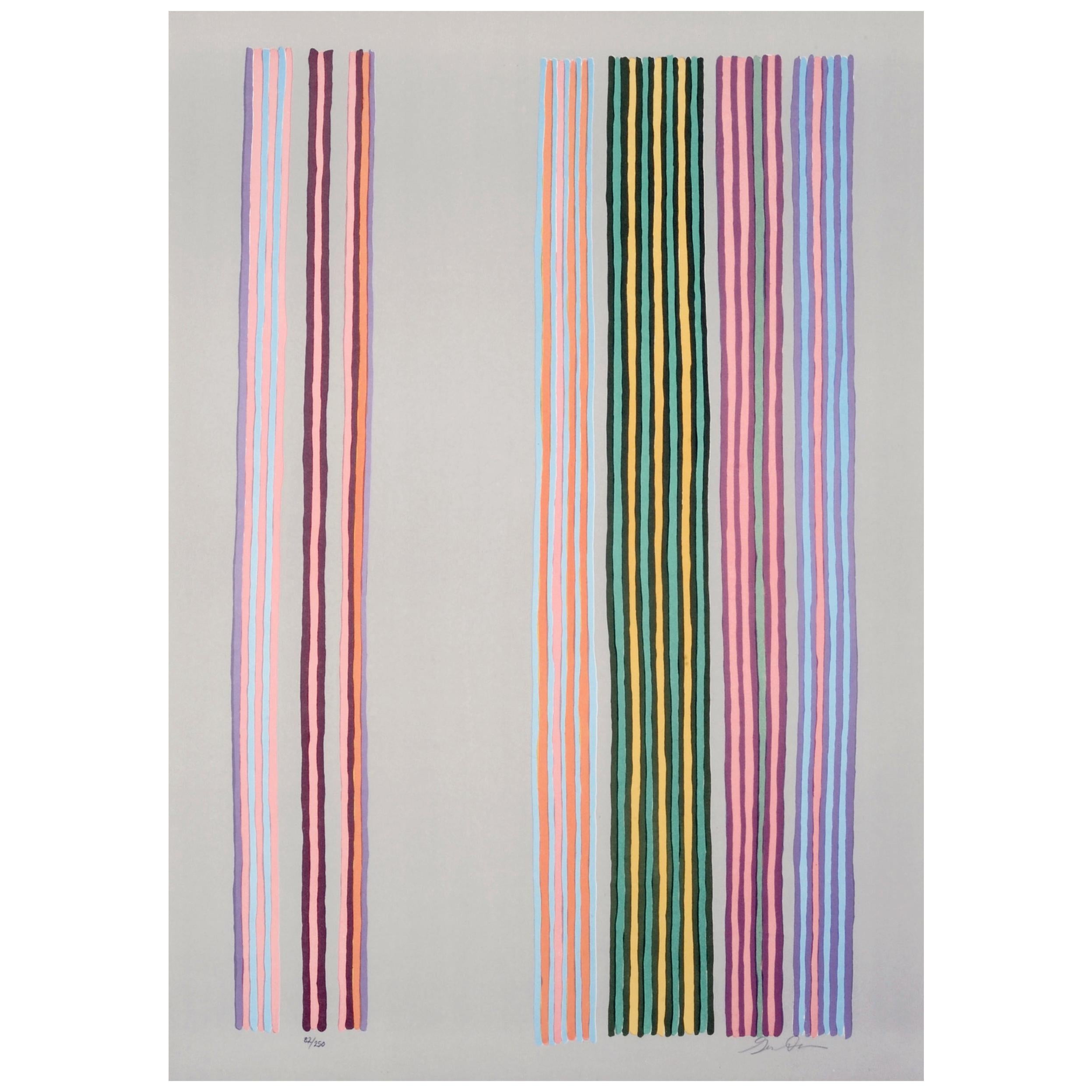 Gene Davis Color Field Modern Abstract Print "Royal Curtain", 1980
