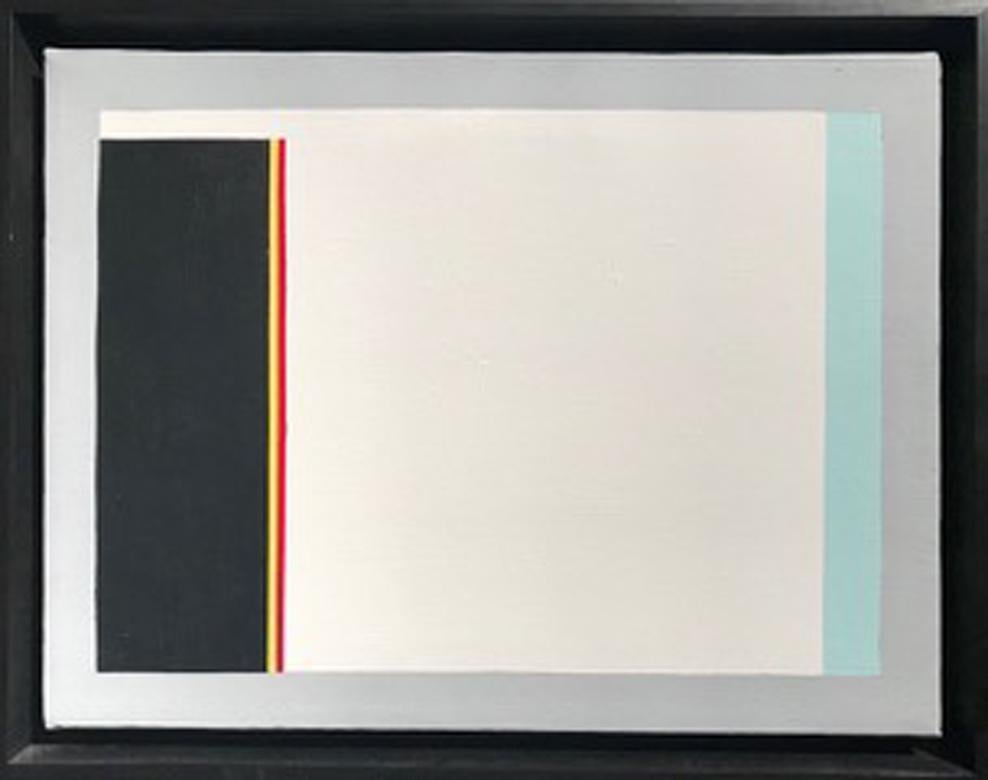 Sans titre (1983) - Composition en champs de couleurs - Bleu, Rouge, Noir, Blanc et Jaune - Painting de Gene Davis