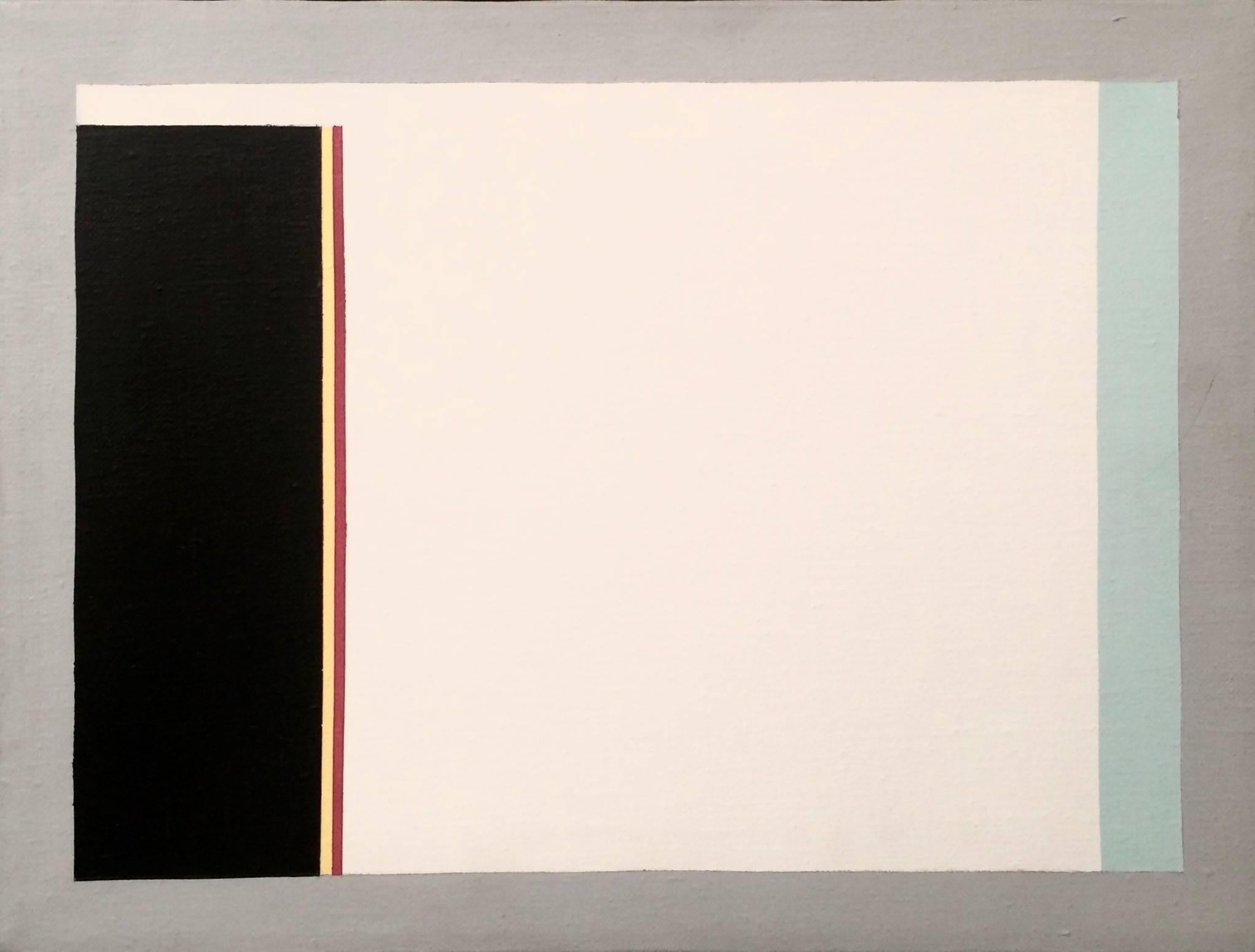 Abstract Painting Gene Davis - Sans titre (1983) - Composition en champs de couleurs - Bleu, Rouge, Noir, Blanc et Jaune