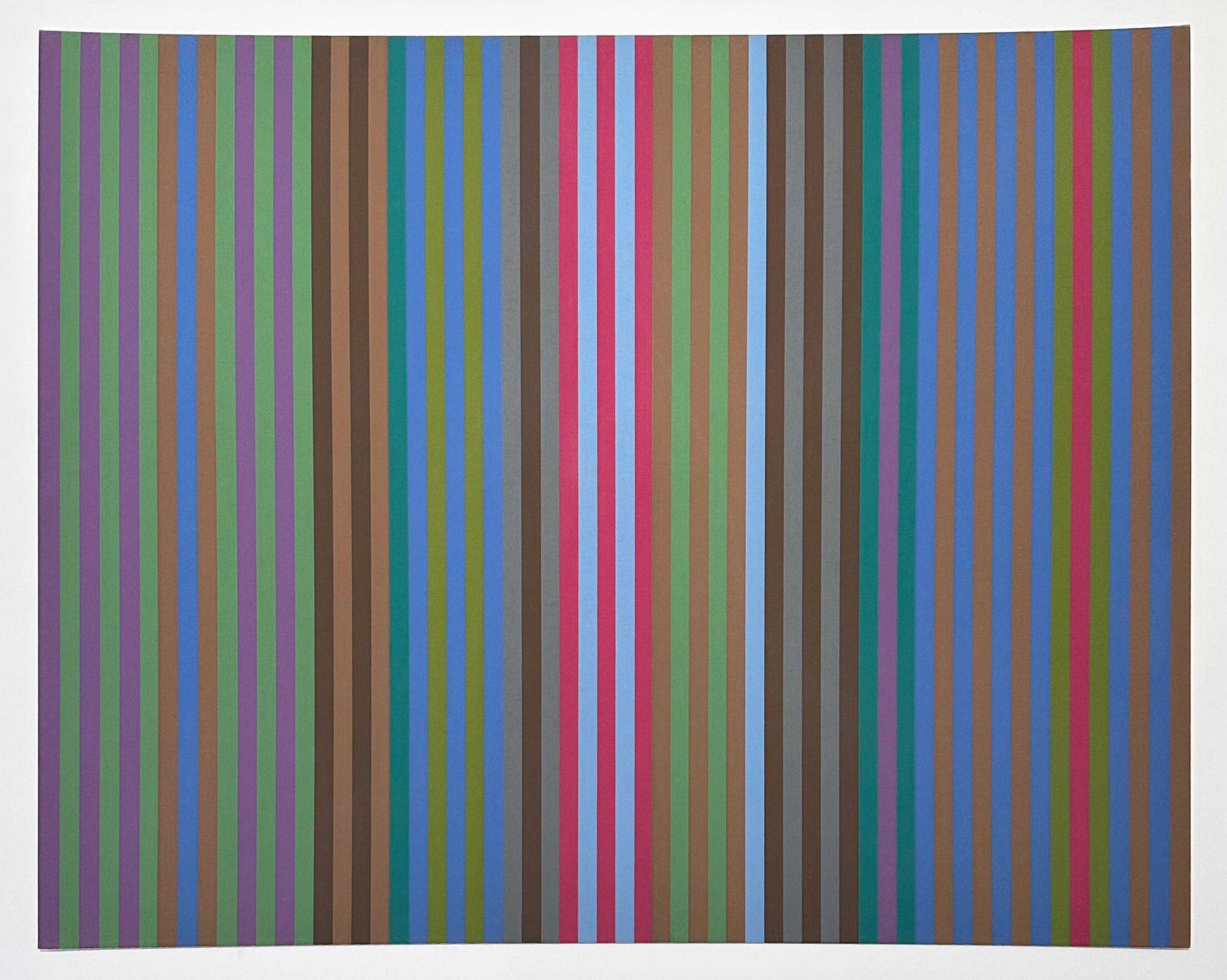 Artist: Gene Davis
Title: Bullet Proof
Portfolio: Series I
Medium: Screenprint on canvas laminated to board
Date: 1969
Edition: AP (one of 25 artist's proofs, aside from the edition of 150)
Frame Size: 30 1/2