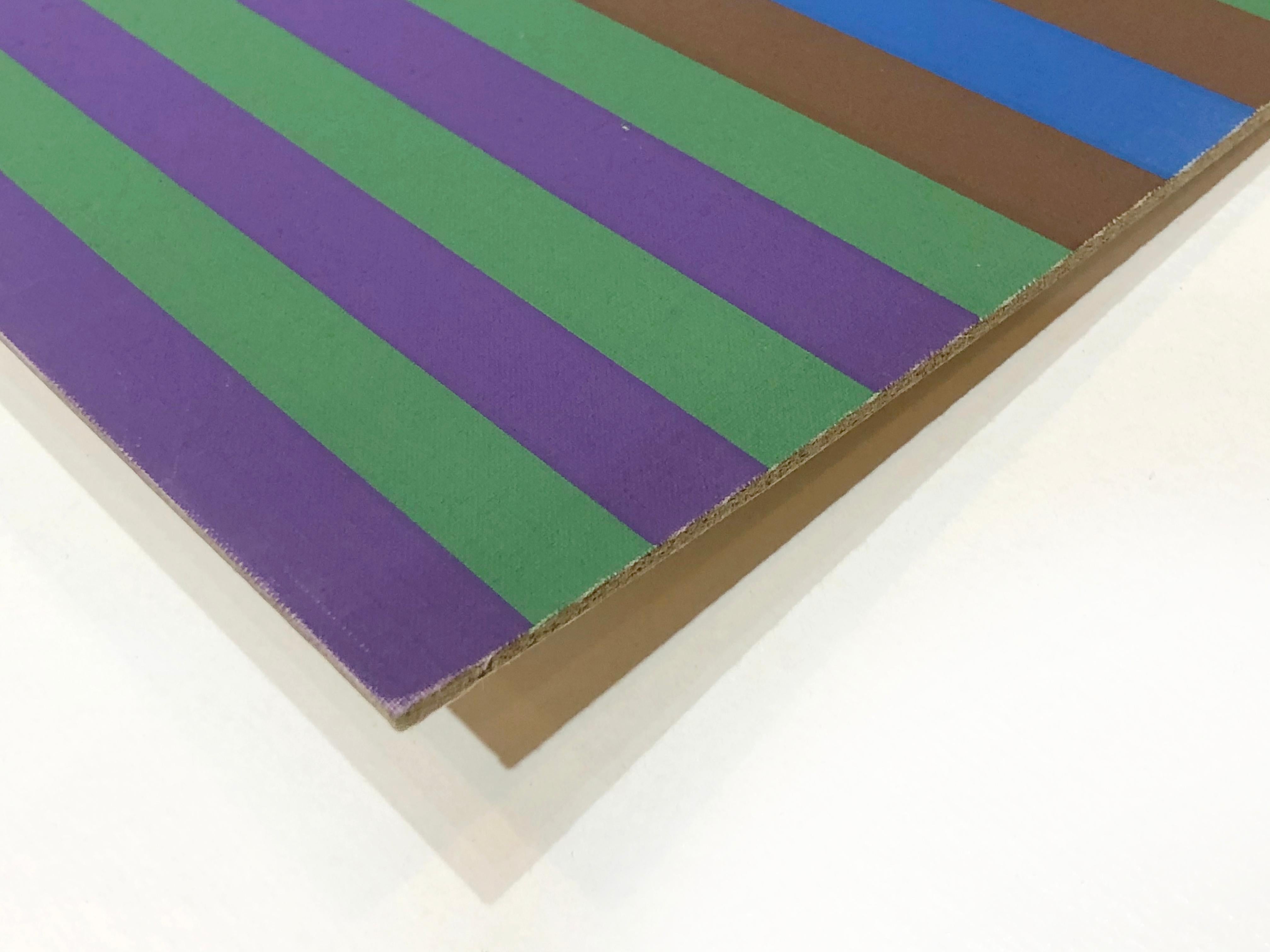 Bullet Proof Gene Davis campo de color estampado de rayas multicolor abstracto de los años 60 3