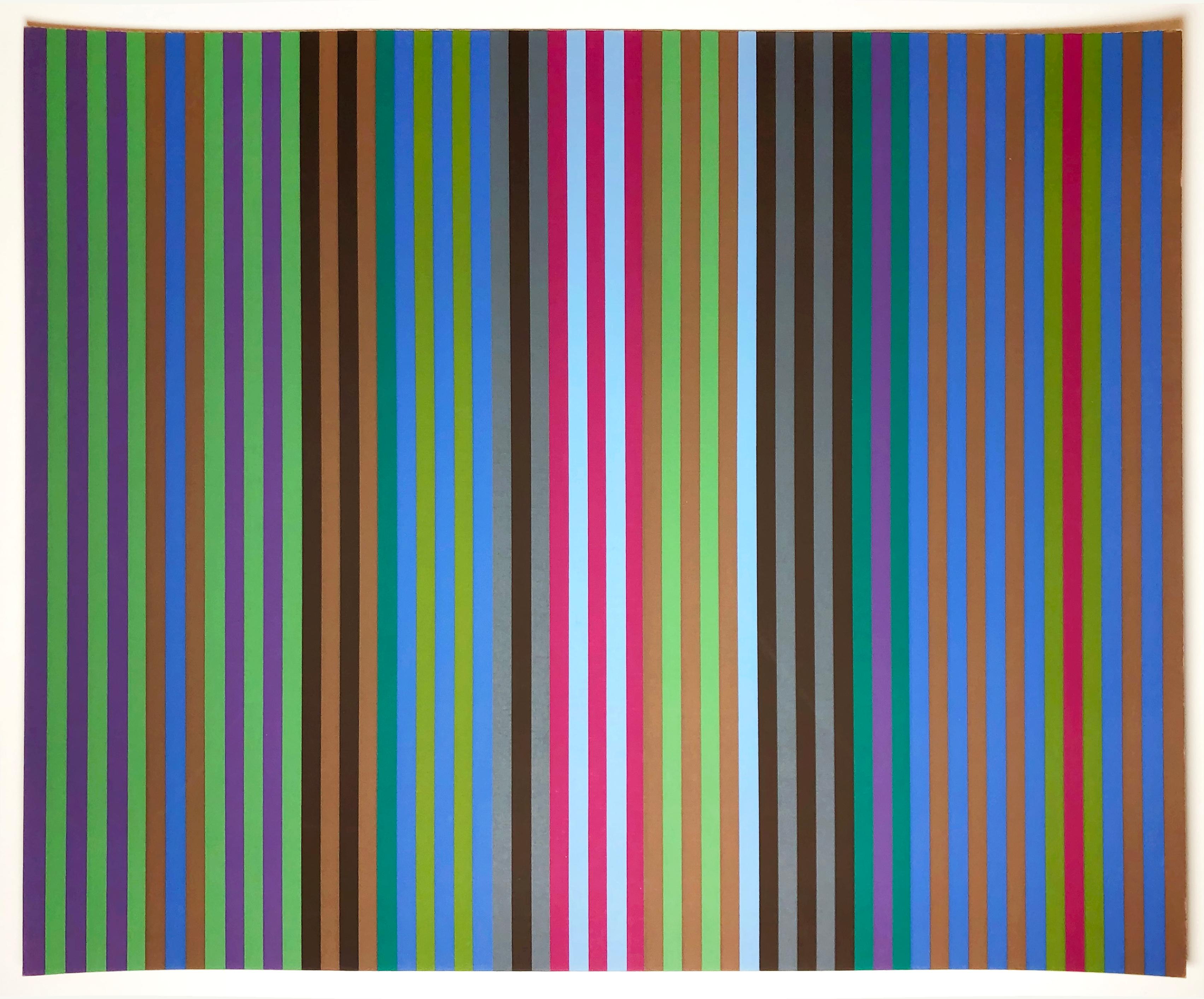 Bullet Proof Gene Davis color field 1960s multicolor abstract stripe print