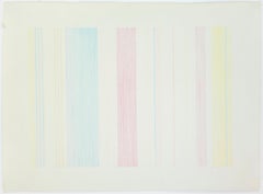 Ferris Wheel: abstract modern minimalist color field drawing with rainbow colors