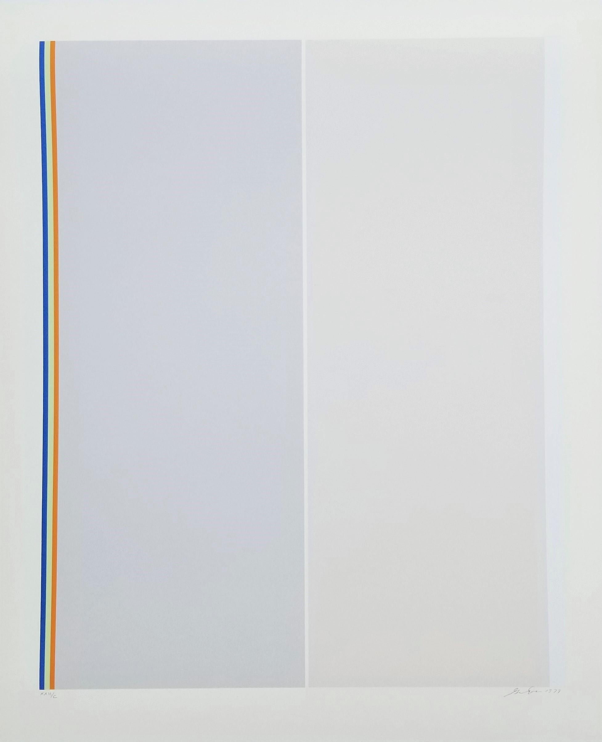 En hommage à Barnett Newman /// Gene Davis, sérigraphie abstraite géométrique minimaliste en vente 1