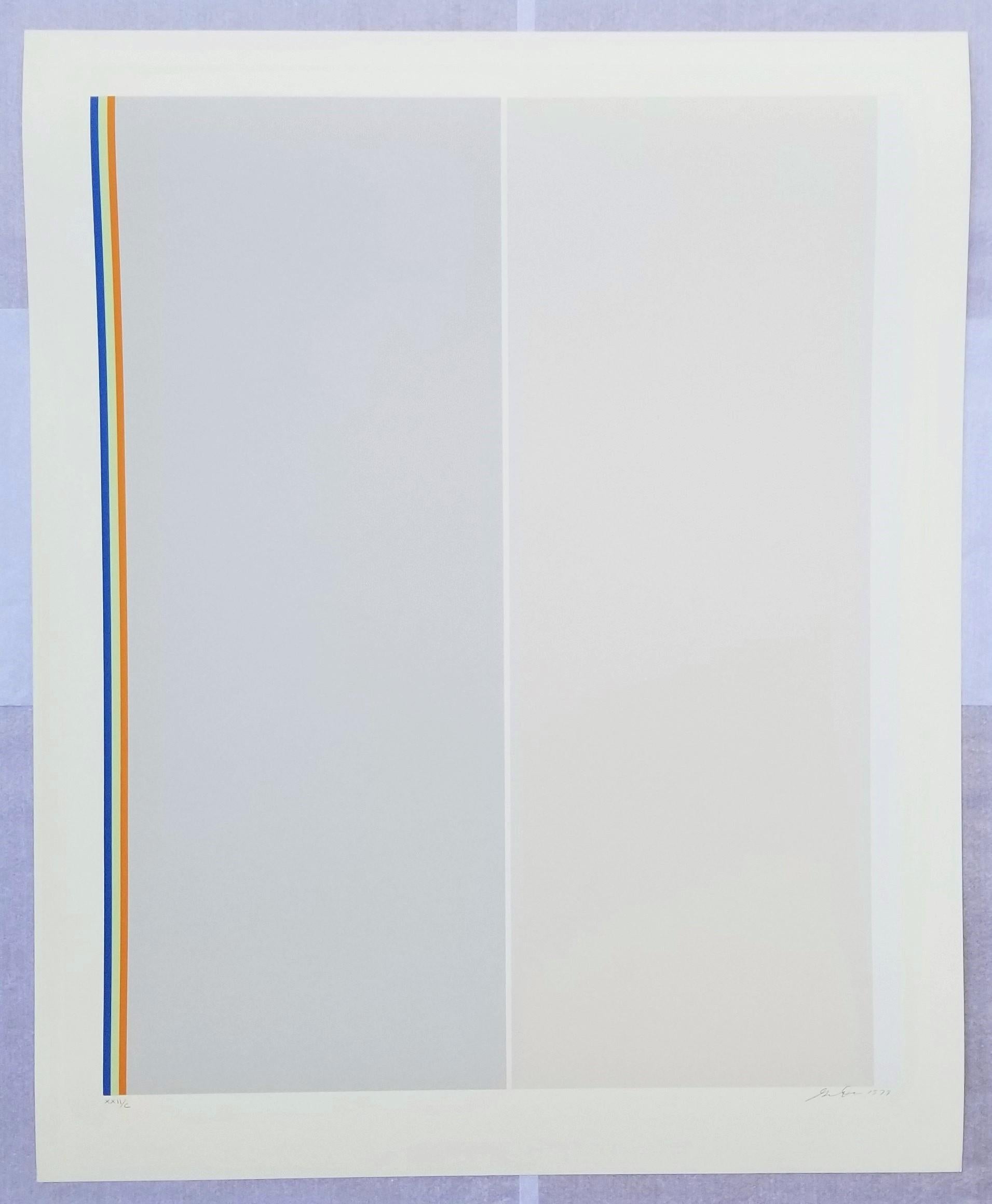 En hommage à Barnett Newman /// Gene Davis, sérigraphie abstraite géométrique minimaliste en vente 2
