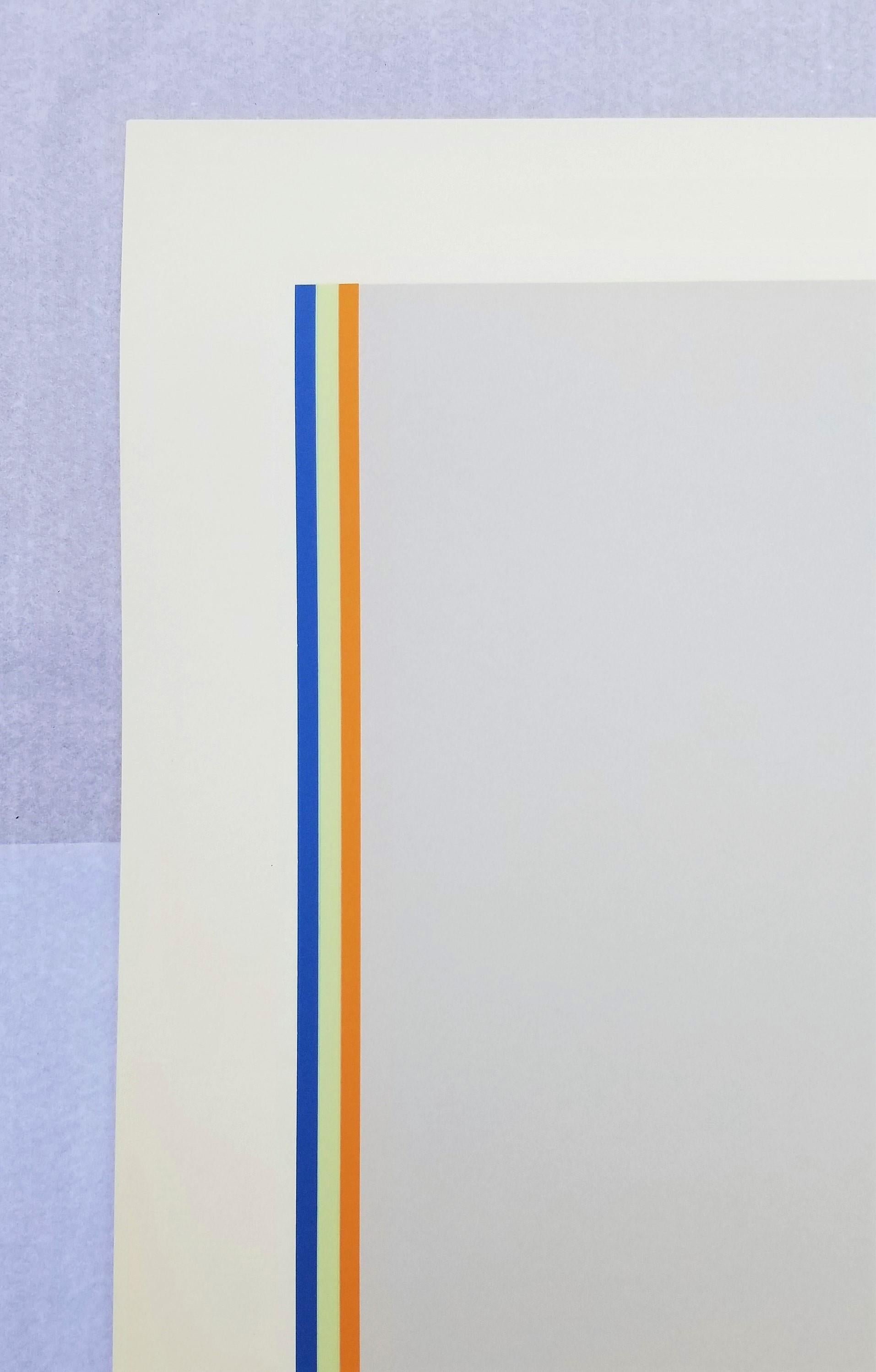 Homage to Barnett Newman /// Gene Davis Abstract Geometric Minimal Screenprint For Sale 1