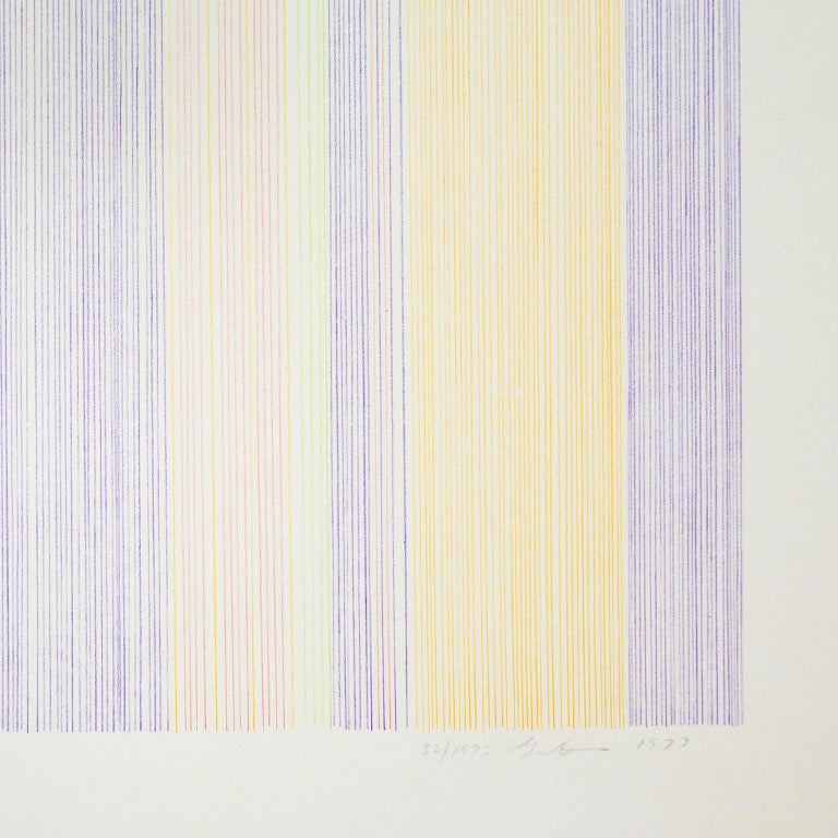 Home Run: abstract modern minimalist color field drawing with rainbow colors - Abstract Print by Gene Davis