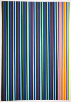 Jack in the Box Gene Davis color field 1960s multicolor abstract stripe print