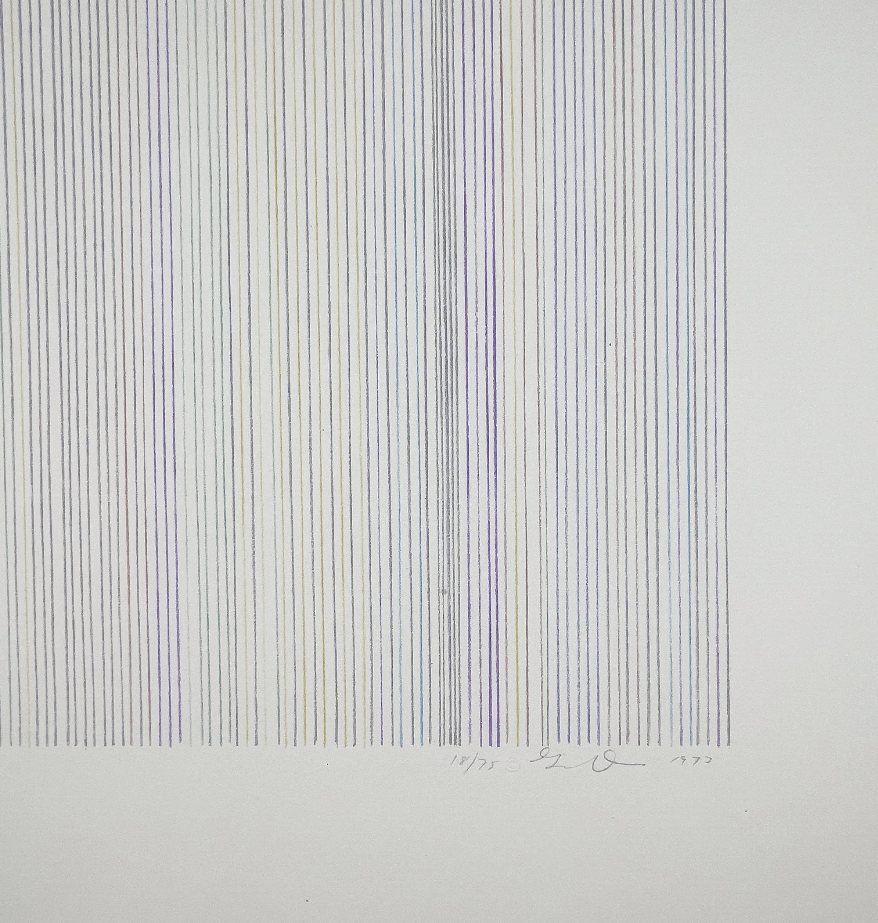 Narcissus Gene Davis, lithographie abstraite aux couleurs abstraites avec bleu  en vente 2