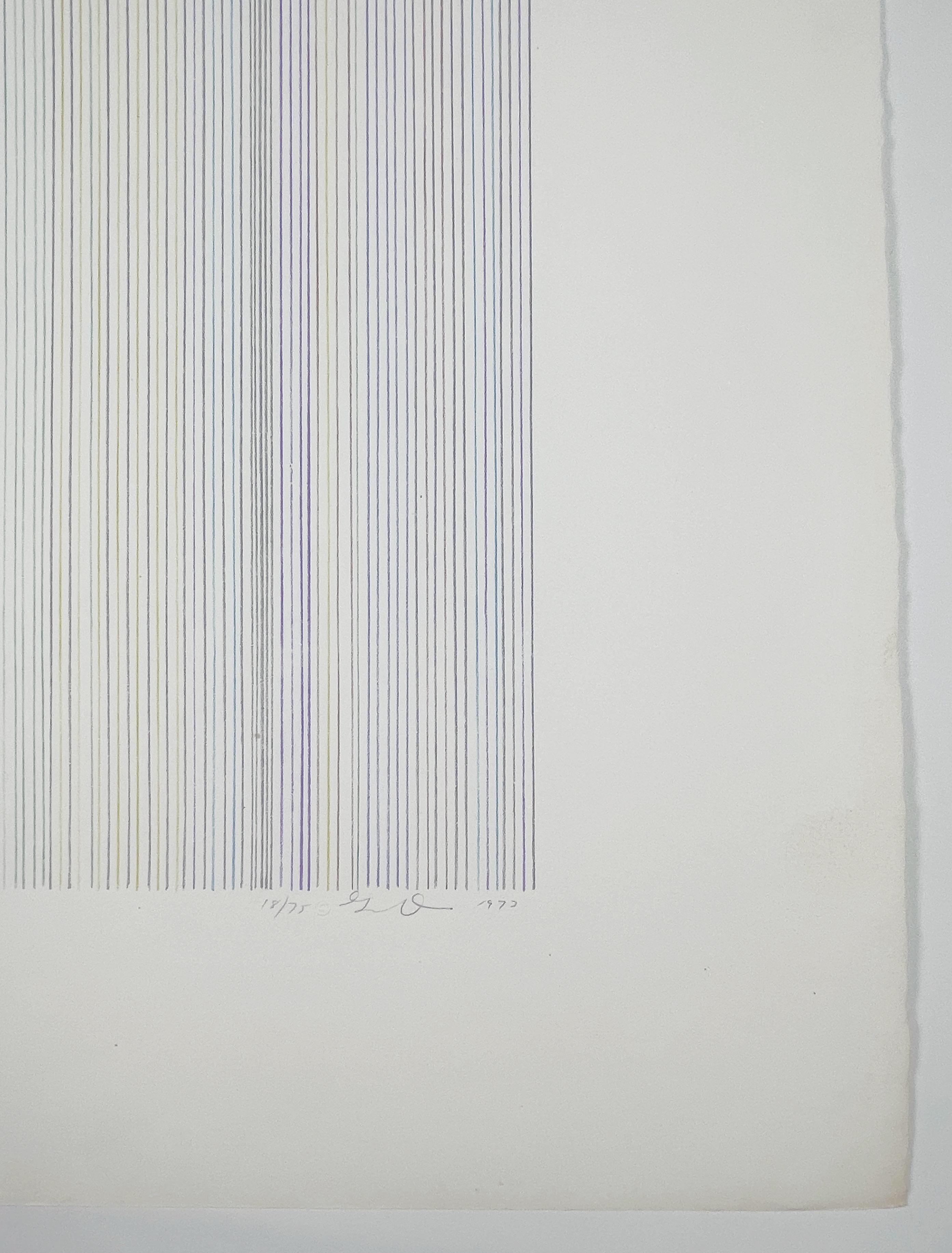 Narcissus Gene Davis, lithographie abstraite aux couleurs abstraites avec bleu  en vente 3