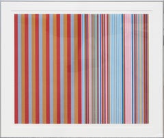 "Royal Canoe" Colorful Striped Geometric Abstract Lithograph