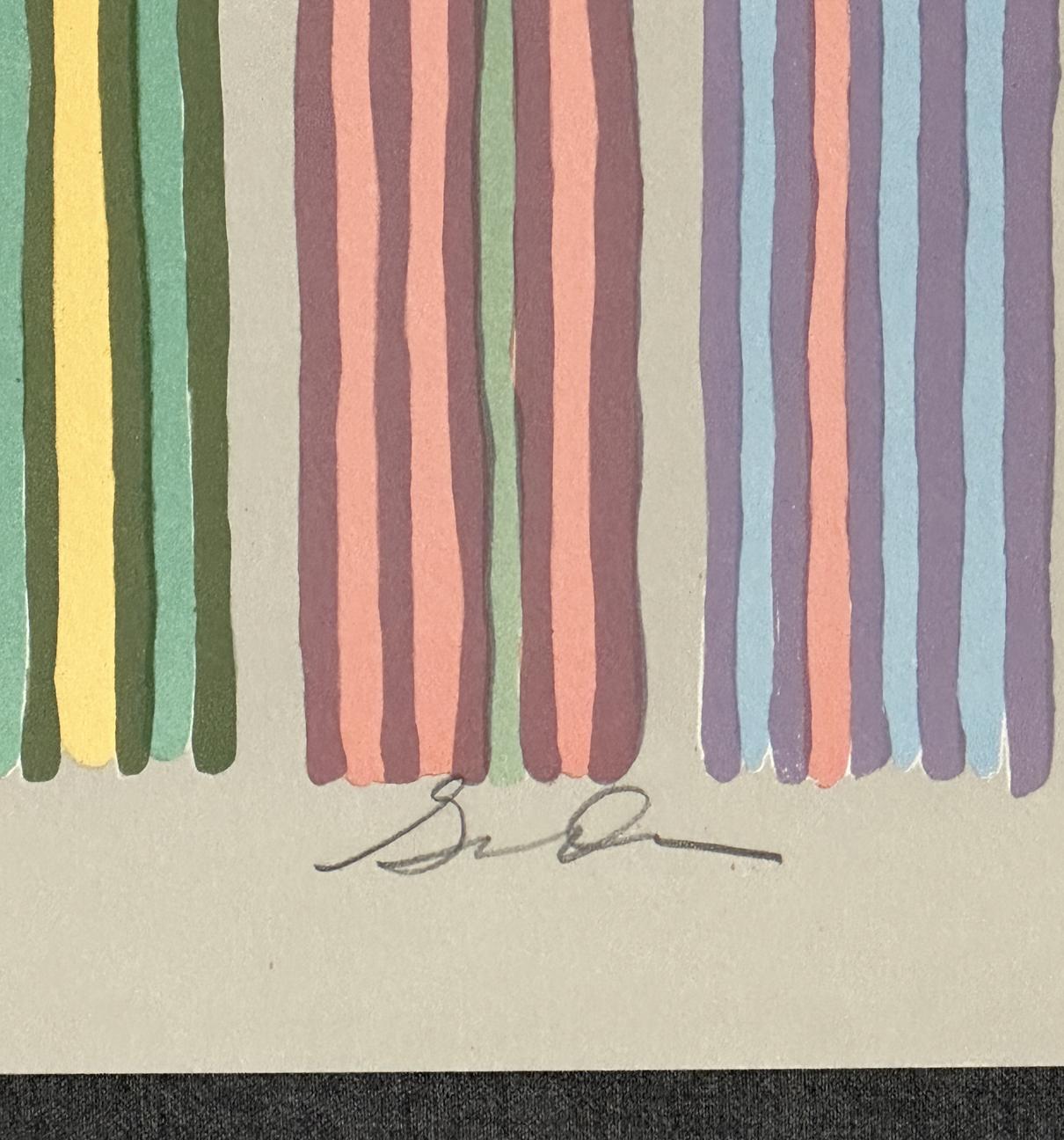 Gene Davis
Royal Curtain - 1980
Print - Silkscreen, on Arches archival paper   30'' x 22'' inches
Edition: signed in pencil and marked 180/250

Unframed 

Known for his dazzling and immediately recognizable stripe paintings, Gene Davis emerged from