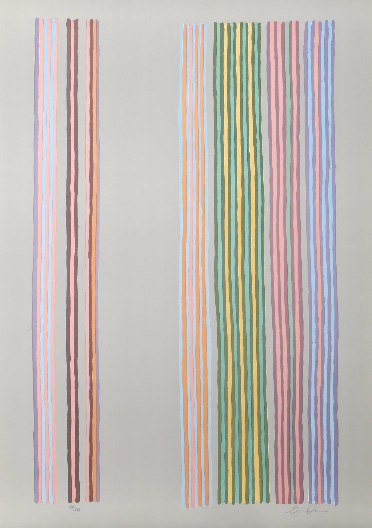 Gene Davis Abstract Print - Royal Curtain