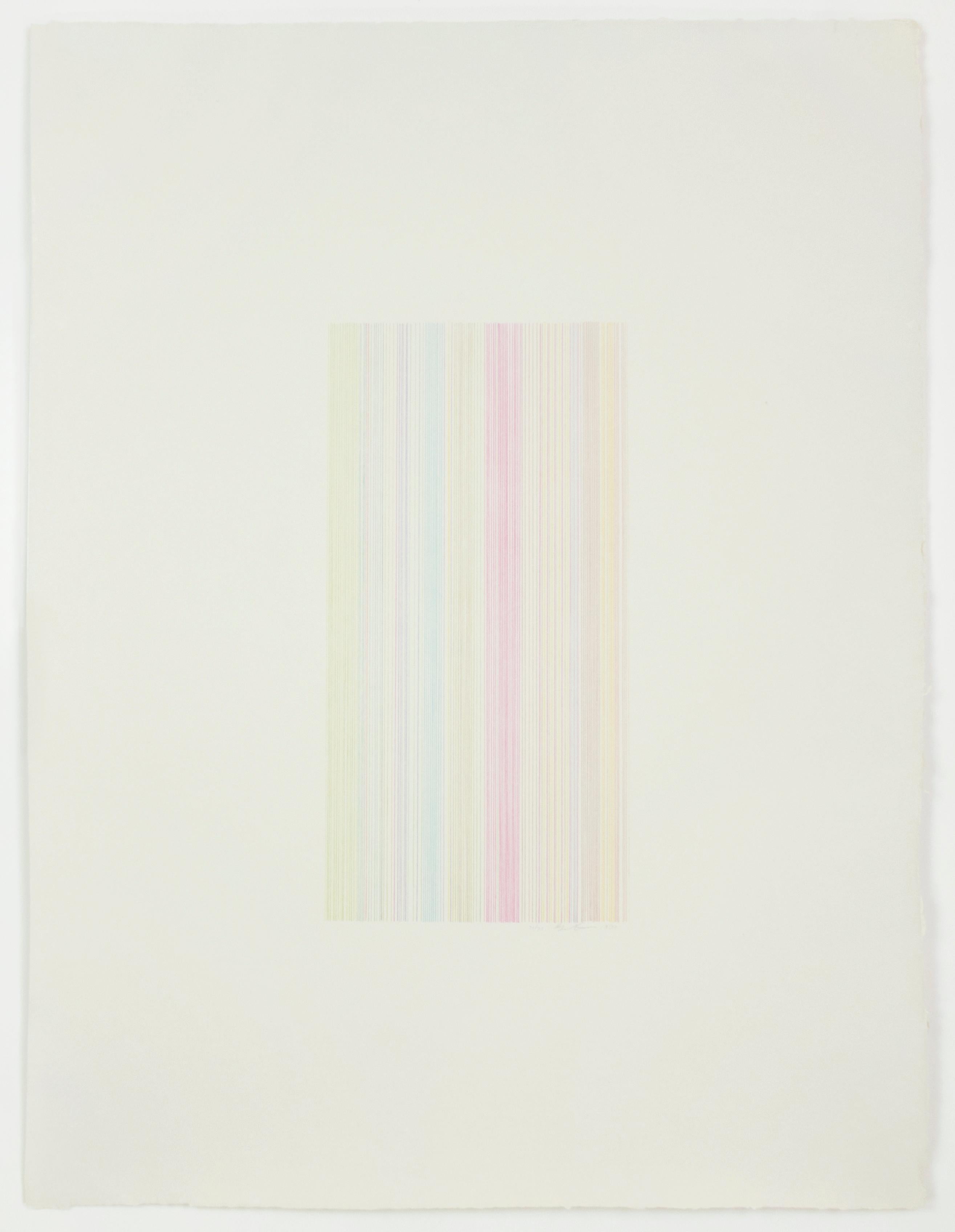 Gene Davis Print - Witch Doctor: abstract modern minimalist color field drawing with rainbow colors