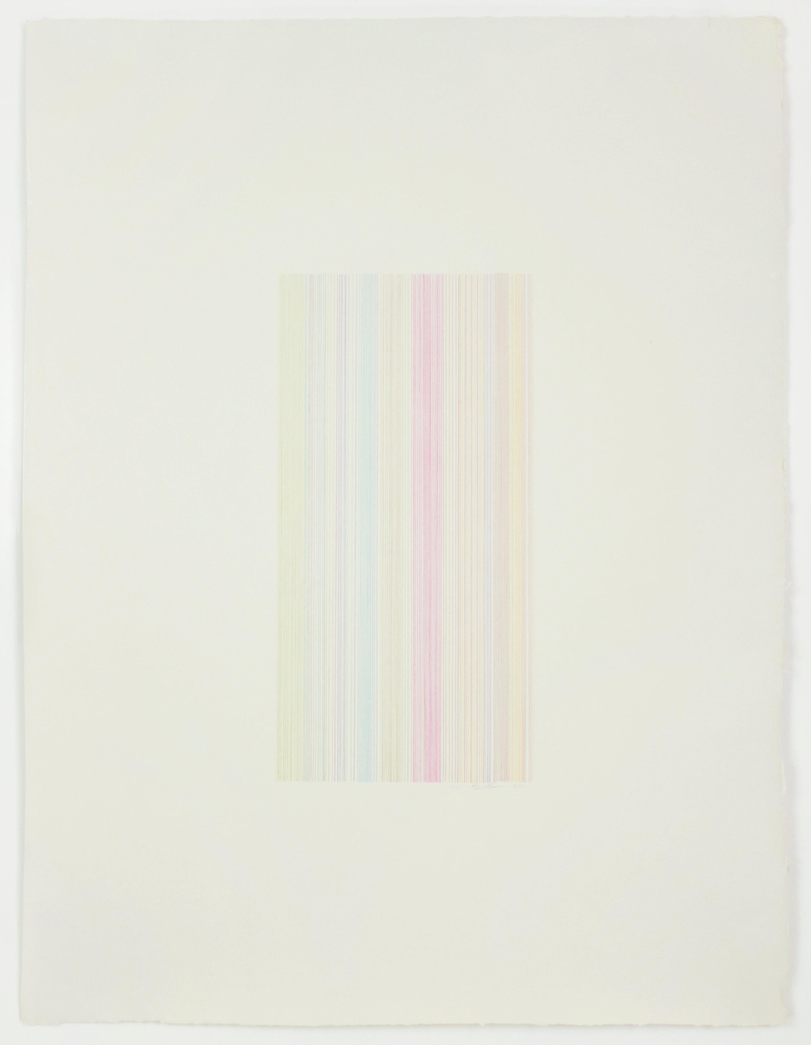 Gene Davis Abstract Print - Witch Doctor: abstract modern minimalist color field drawing with rainbow colors