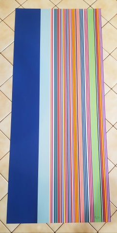 Yankee Doodle /// Gene Davis Abstract Geometric Huge Screenprint Colorful Modern