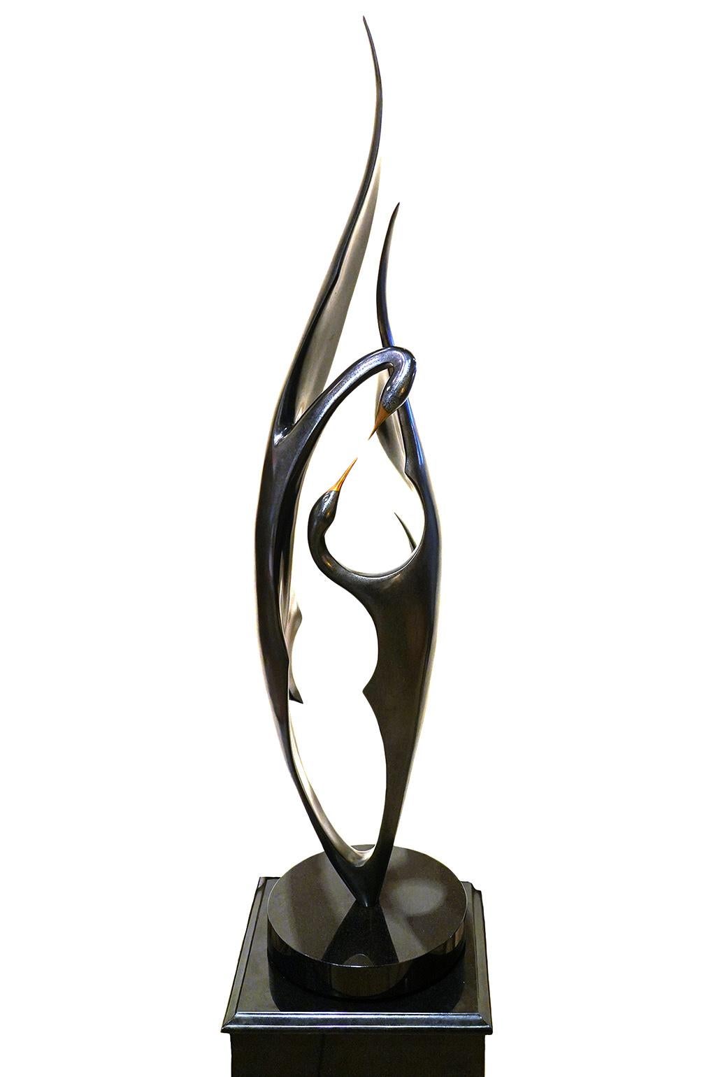 Mid-Century Modern Gene Guibord Large Bronze Birds 'Duet' #1/50 Sculpture