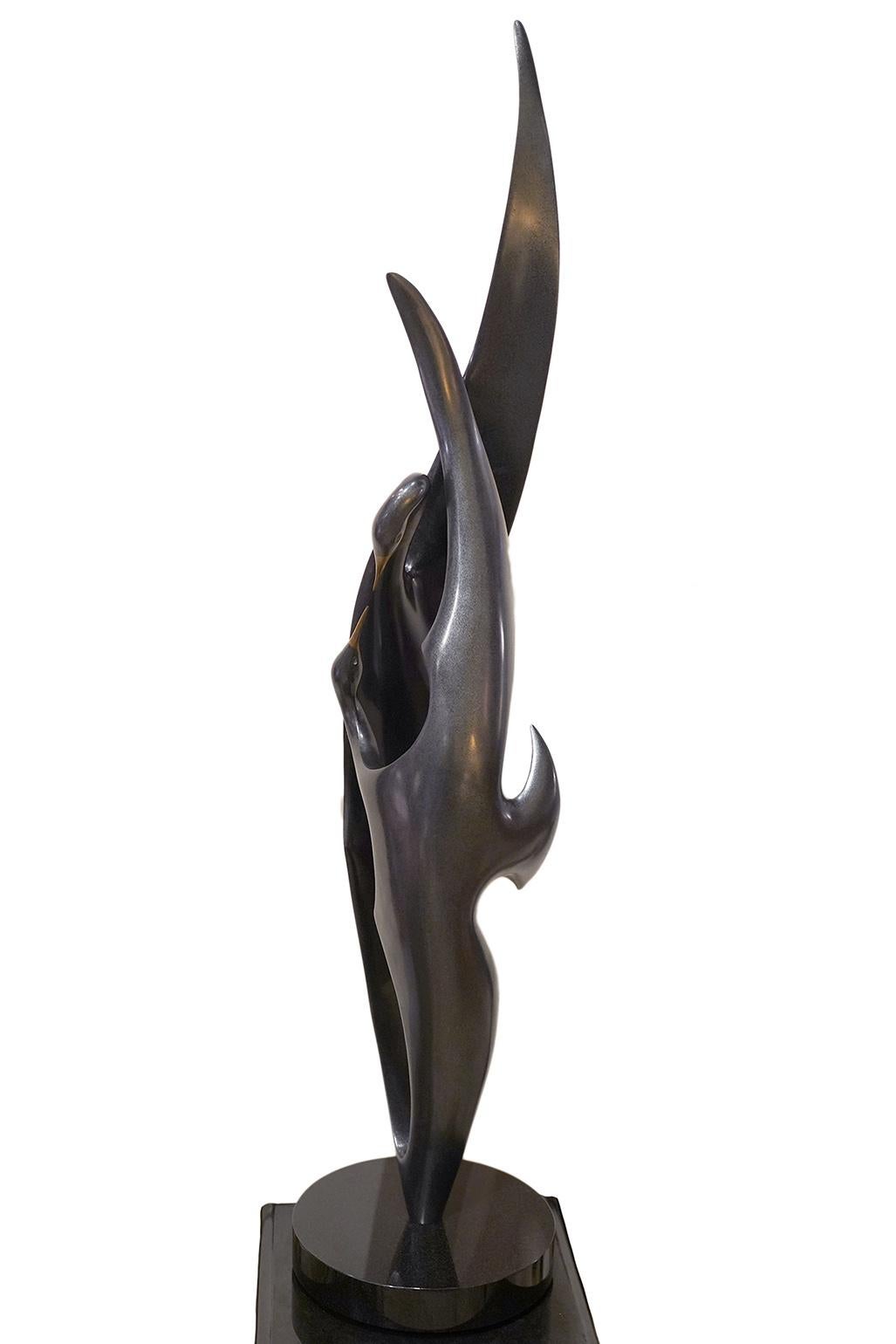 20th Century Gene Guibord Large Bronze Birds 'Duet' #1/50 Sculpture