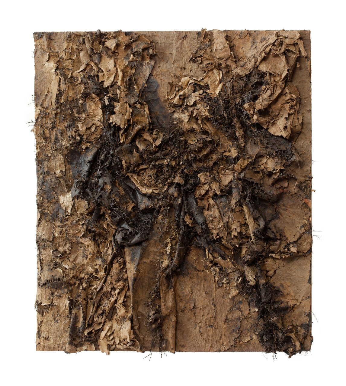 "Untitled" Gene Hedge, Abstract Composition, Dark Brown, Construction, Modernist