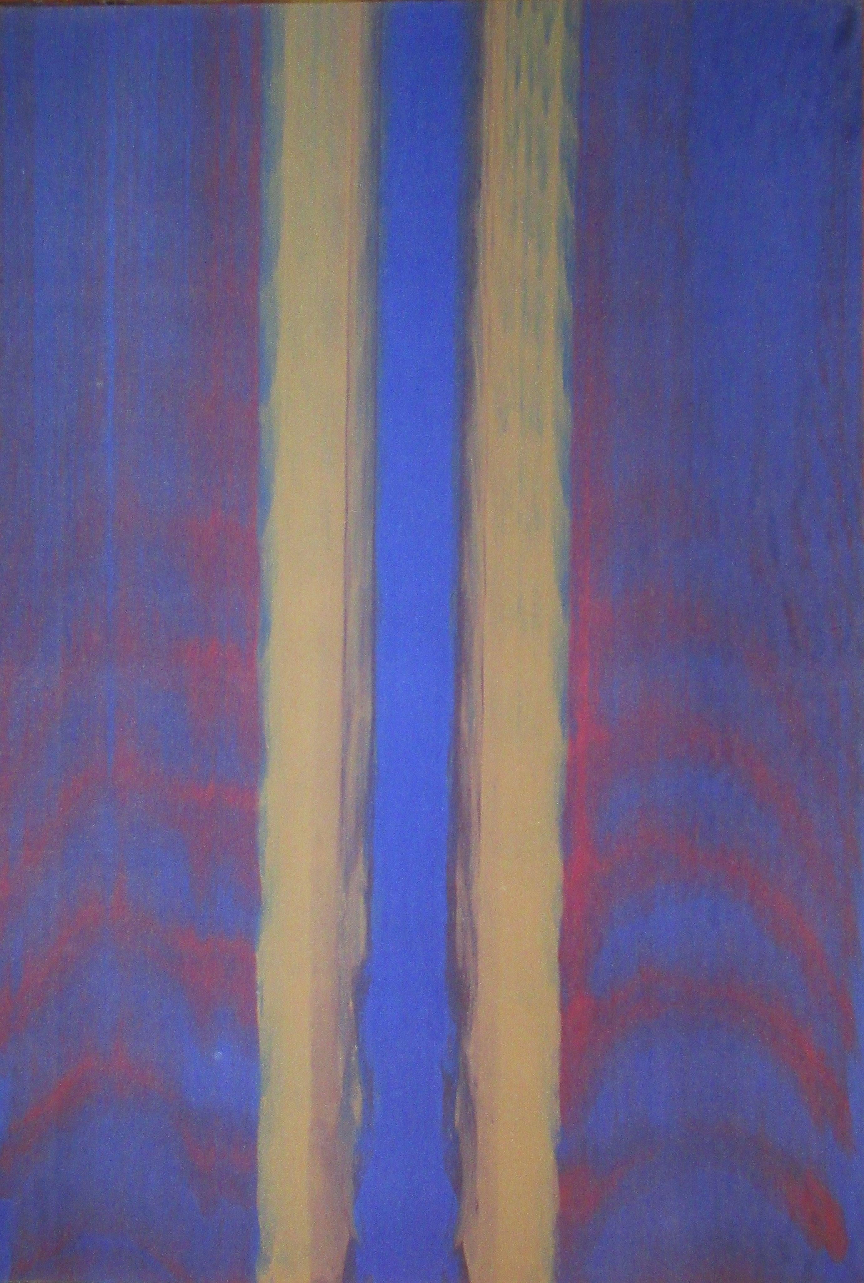 Gene Hedge
Inside Blue, 1966
Acrylic on canvas
61 1/4 x 43 3/4 inches
(P124)

Gene Hedge was born (1928) and raised in rural Indiana. After military service, he briefly attended Ball State University in Muncie, Indiana. There he encountered the
