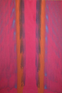 Gene Hedge, champ de couleurs abstrait, peinture rose du milieu du siècle dernier