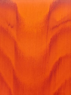 "Path Orange" Gene Hedge, Vibrant Orange and Red, Color Field Painting