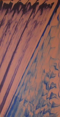 "Táctil" Gene Hedge, Rosa y Azul, Campo de Color, Vertical, Ondas de Color