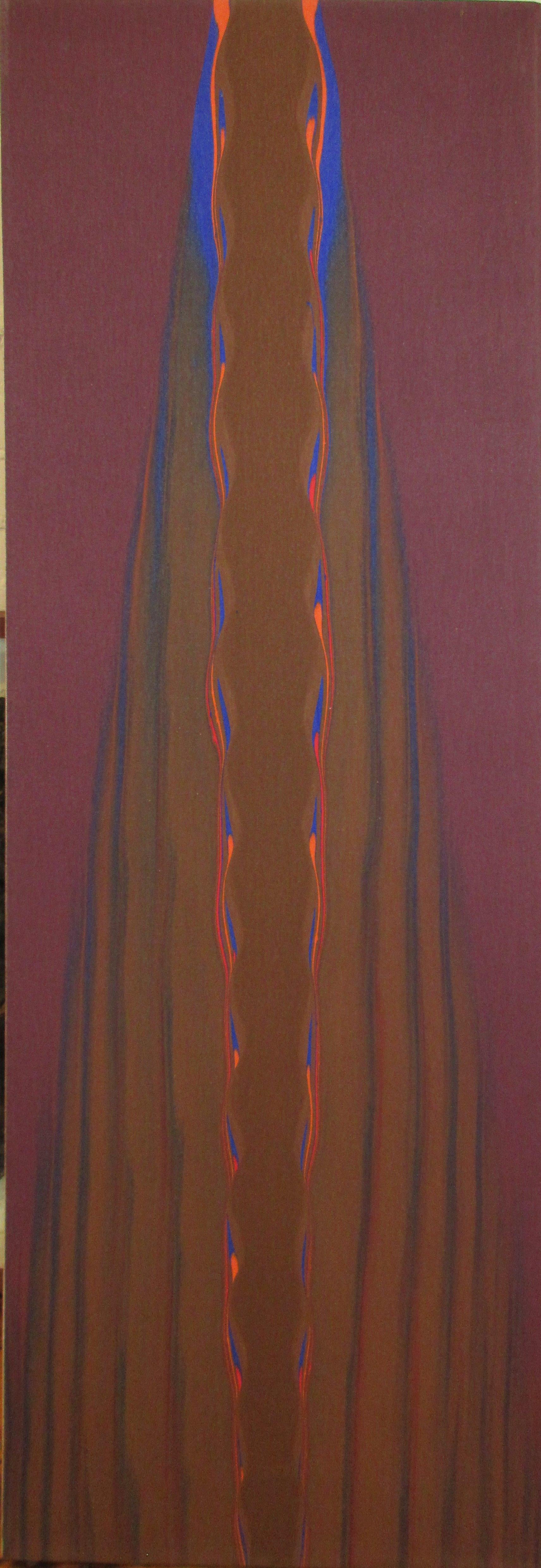 "Untitled" Gene Hedge, Abstract Color Field, Purple Orange Blue Midcentury Work