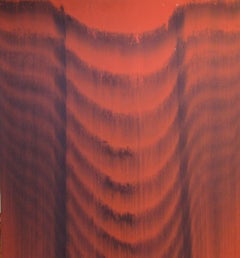 „Ohne Titel“ Gene Hedge, Abstraktes Farbfeld, Rotmuster, Gemälde aus der Mitte des Jahrhunderts