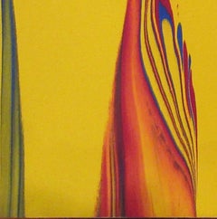 "Untitled" Gene Hedge, Abstract, Color Field, Yellow and Red, Mid Century