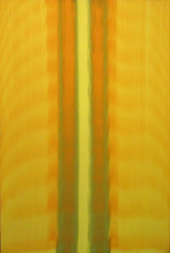 Retro "Untitled" Gene Hedge, Abstract Color Field, Yellow Midcentury Painting