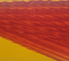 "Sans titre" Gene Hedge, champ de couleur, expressionniste abstrait, jaune et rouge