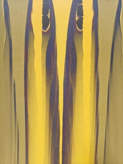 "Vanda" Gene Hedge, Golden Color Field Painting, Elegant, Yellow Abstract Work