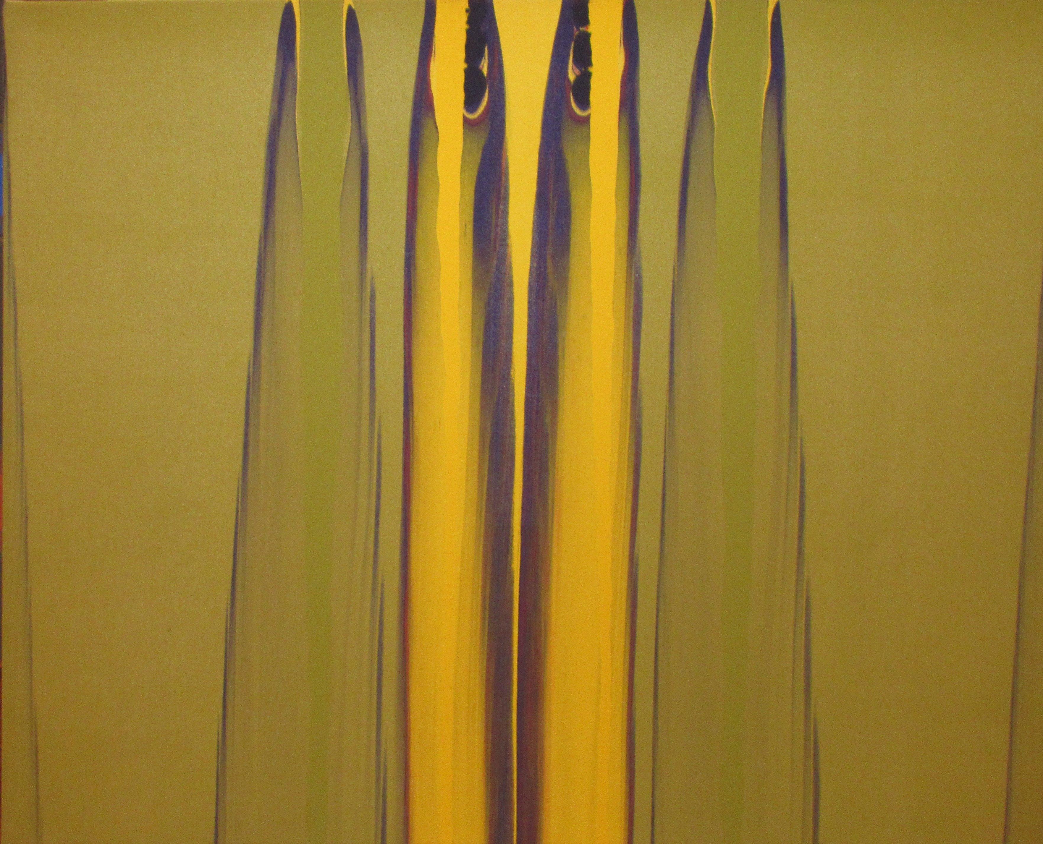 Gen Hecke
Vanda, 1981
Rückseitig signiert, datiert, betitelt und bezeichnet "
VANDA
 31 X 40 1/2
 1981 Gene Hedge".
Acryl auf Leinwand
31 x 40 1/2 Zoll

Provenienz
Nachlass des Künstlers


Gene Hedge wurde 1928 im ländlichen Indiana geboren und