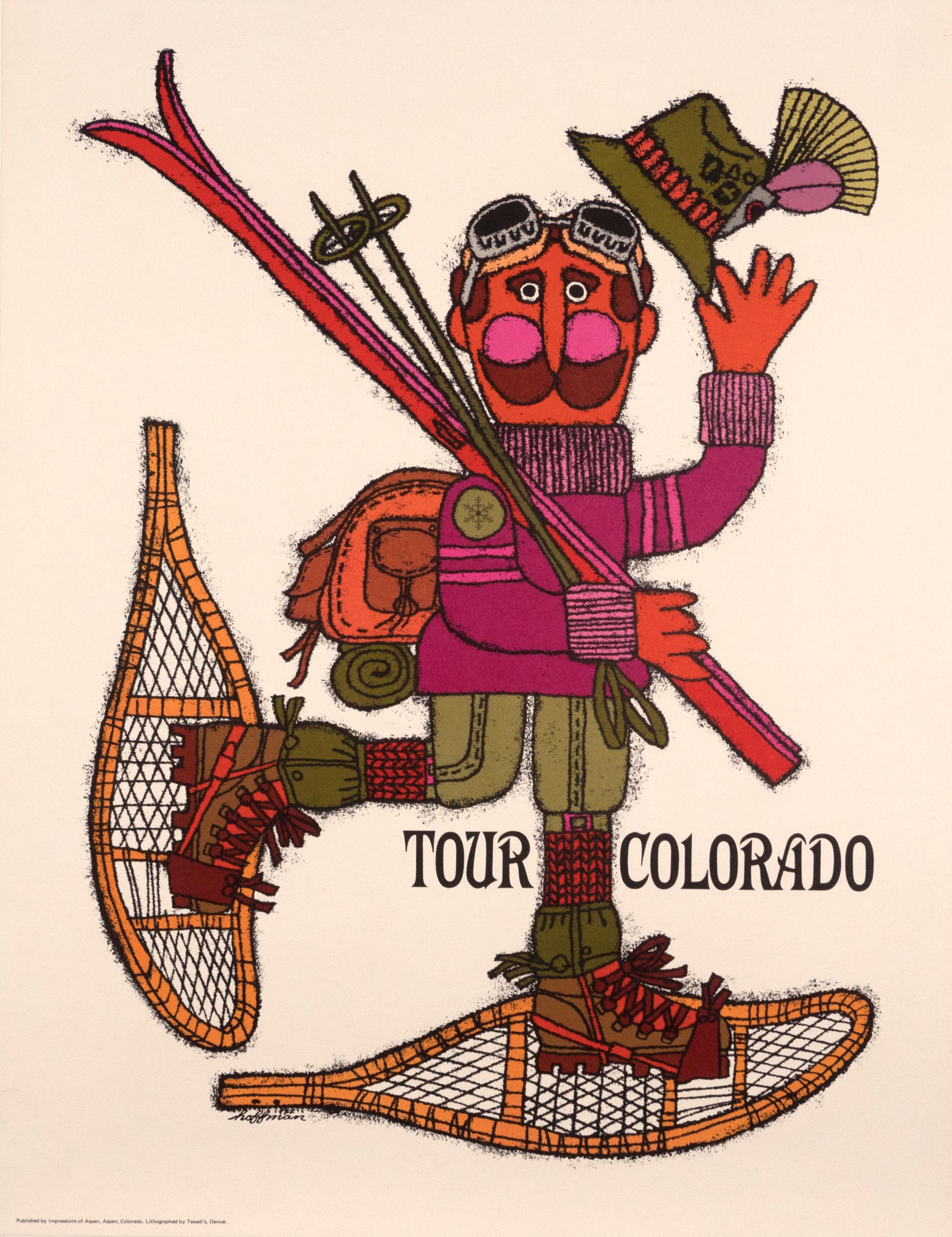 "Tour Colorado" - Winter Sports Travel Original Vintage Poster 1970s - Print by Gene Hoffman