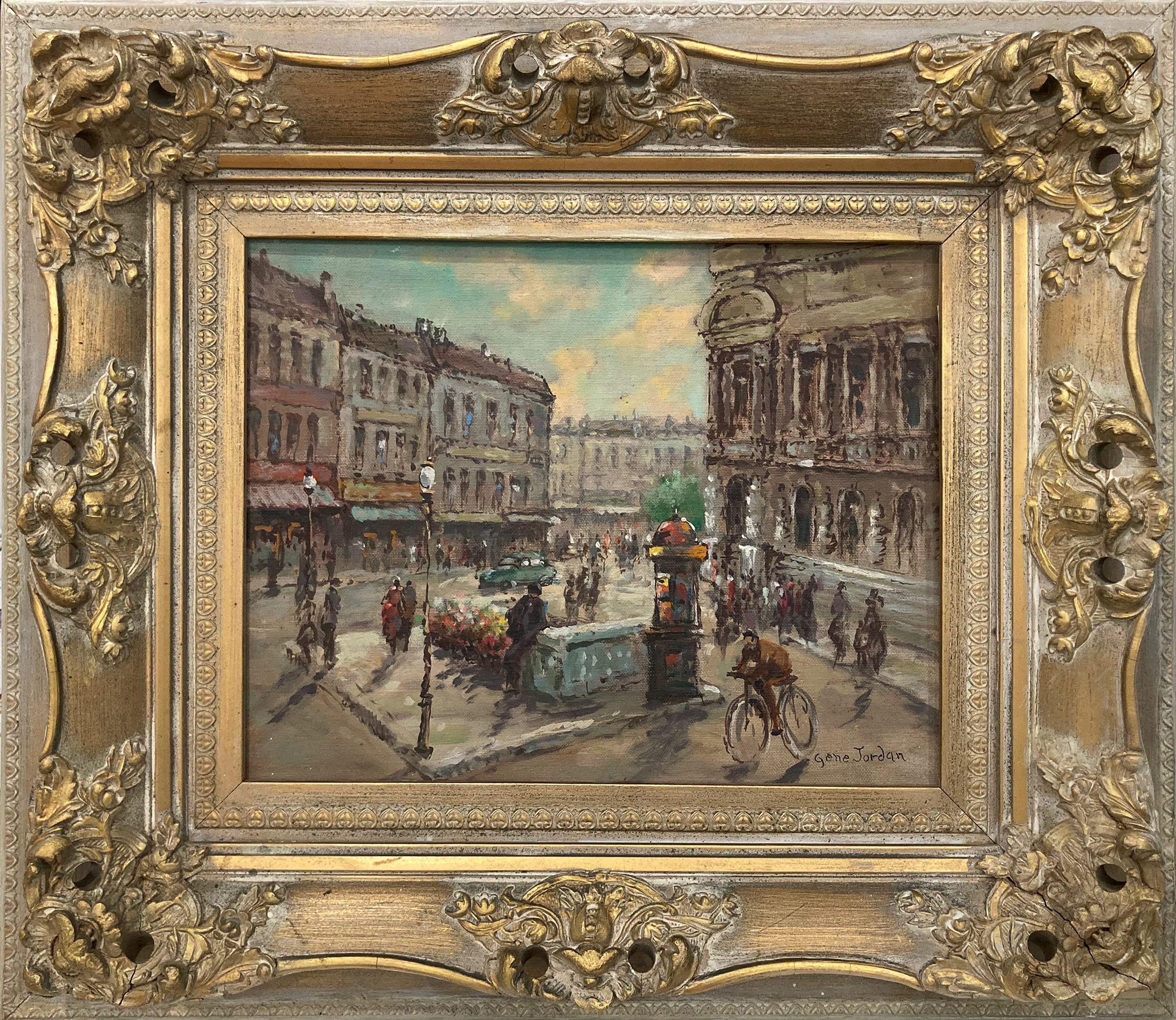 "Around Place de l
Opéra" Post-Impressionist Parisian Street Scene Oil Painting
