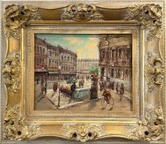 "Around Place de l
Opéra" Post-Impressionist Parisian Street Scene Oil Painting